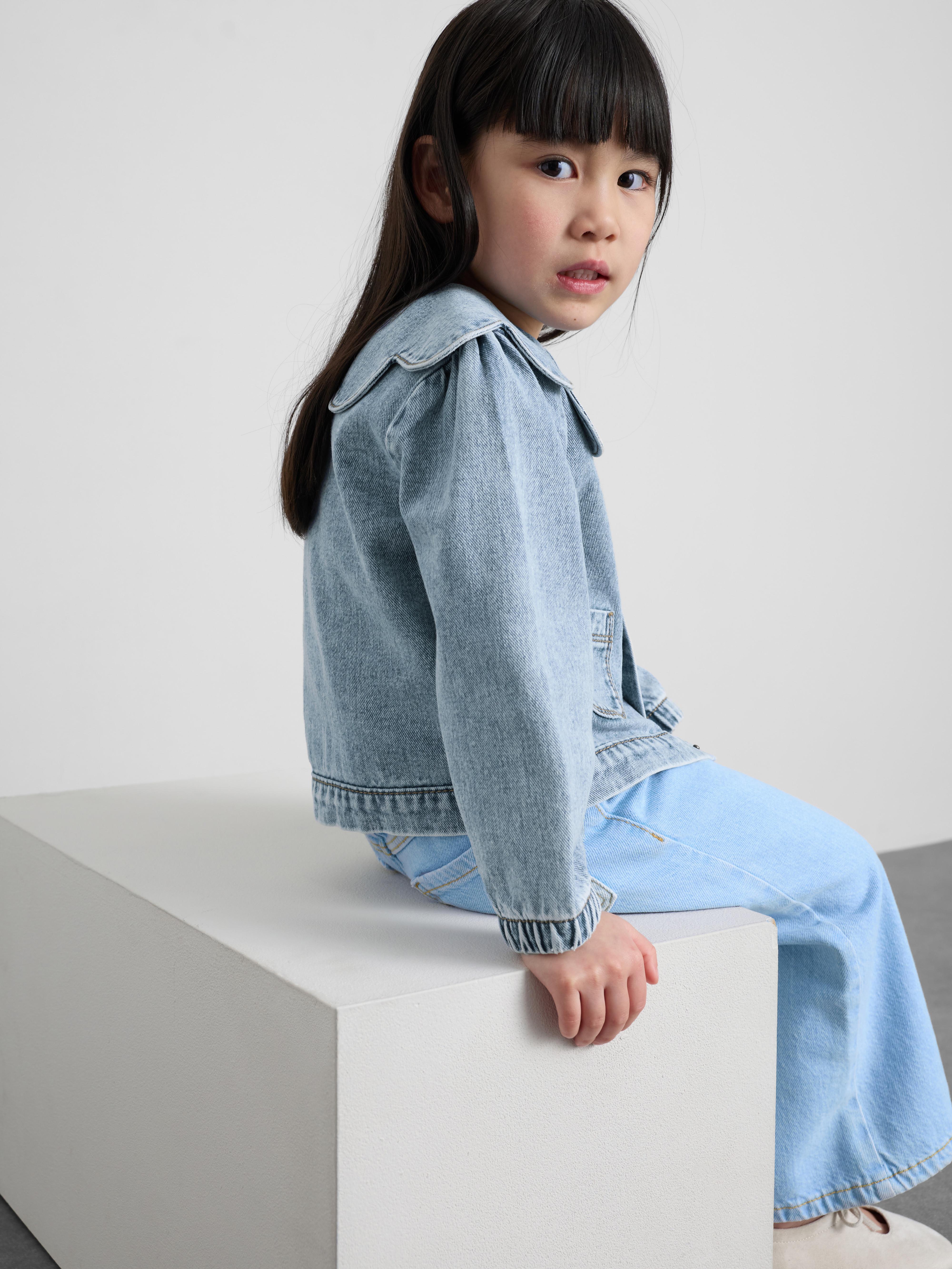 18 mois–12 ans | Veste en denim de coton à col festonné The Edit
