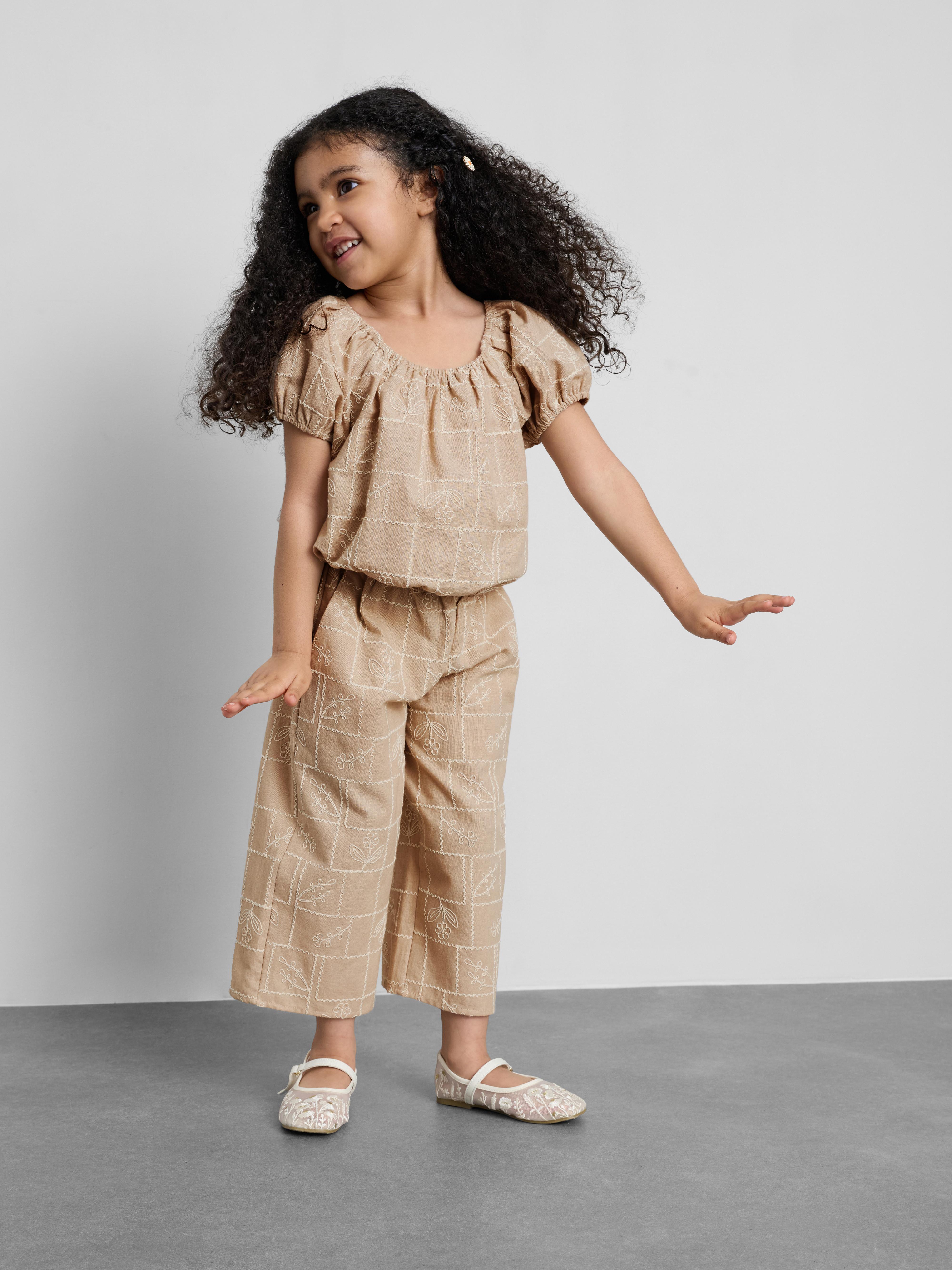 1.5-12yrs | The Edit Linen Mix Embroidered Trousers
