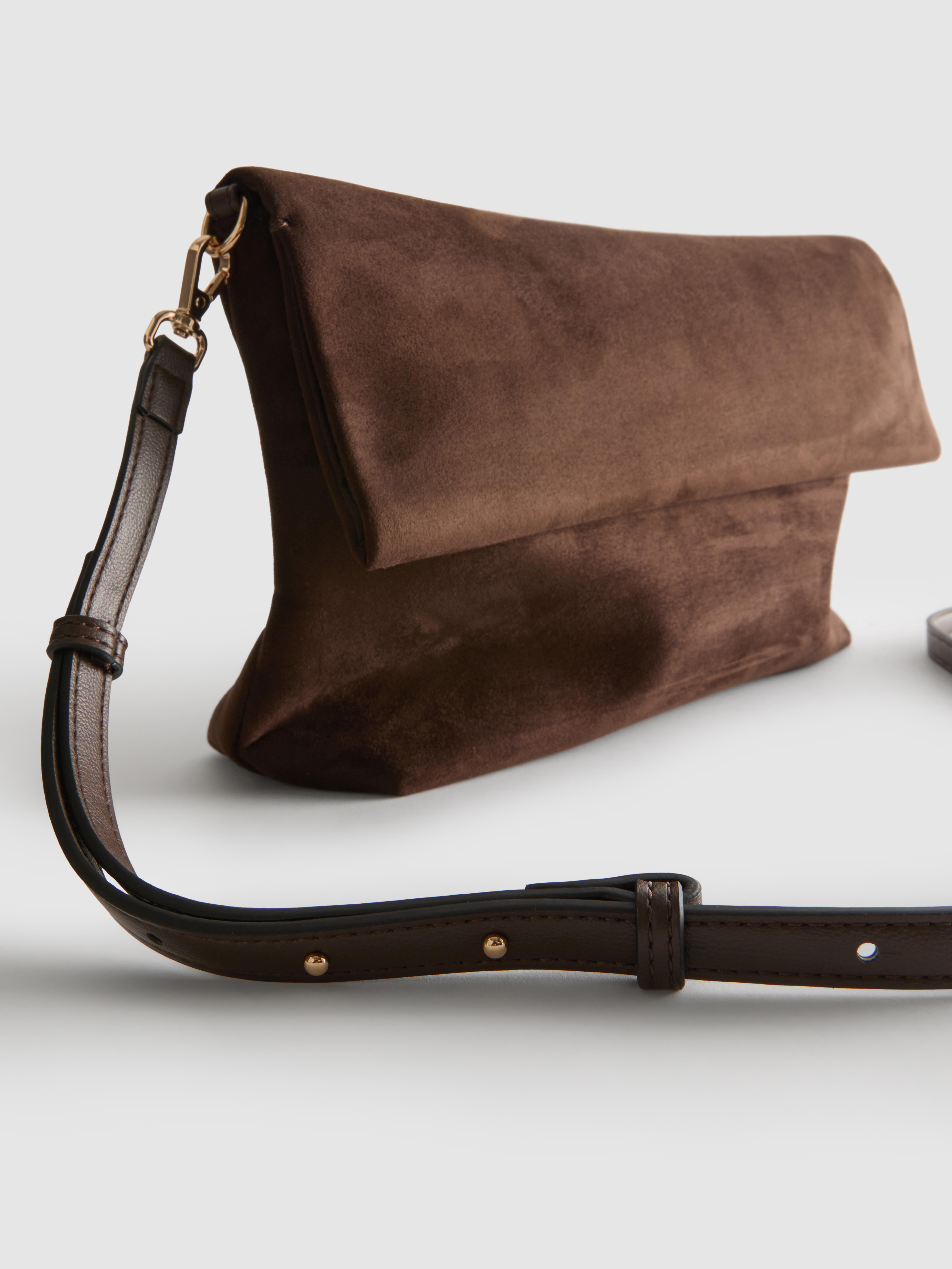 By Coleen Oversized Faux Suede Clutch Bag