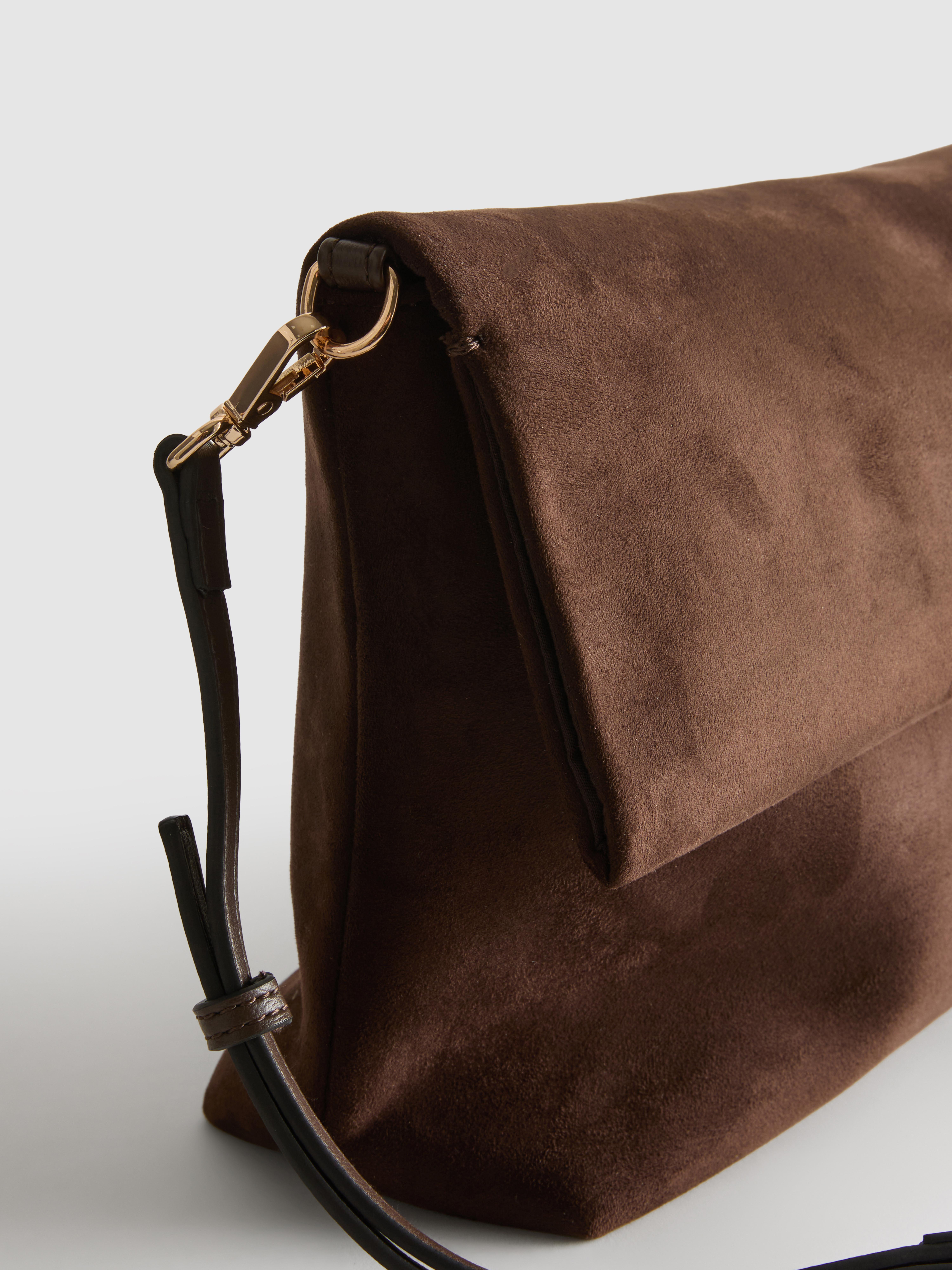 By Coleen Oversized Faux Suede Clutch Bag