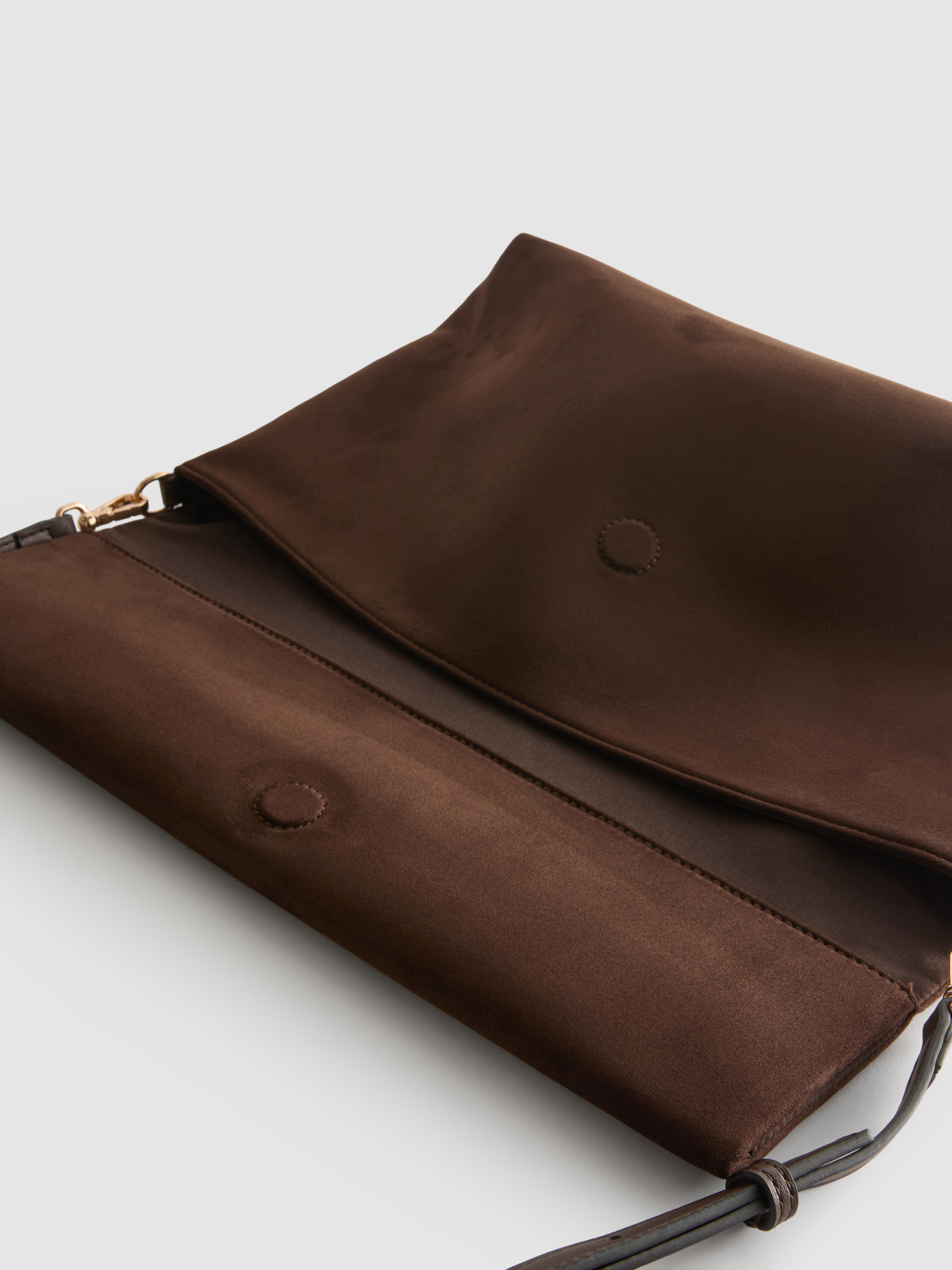 By Coleen Oversized Faux Suede Clutch Bag