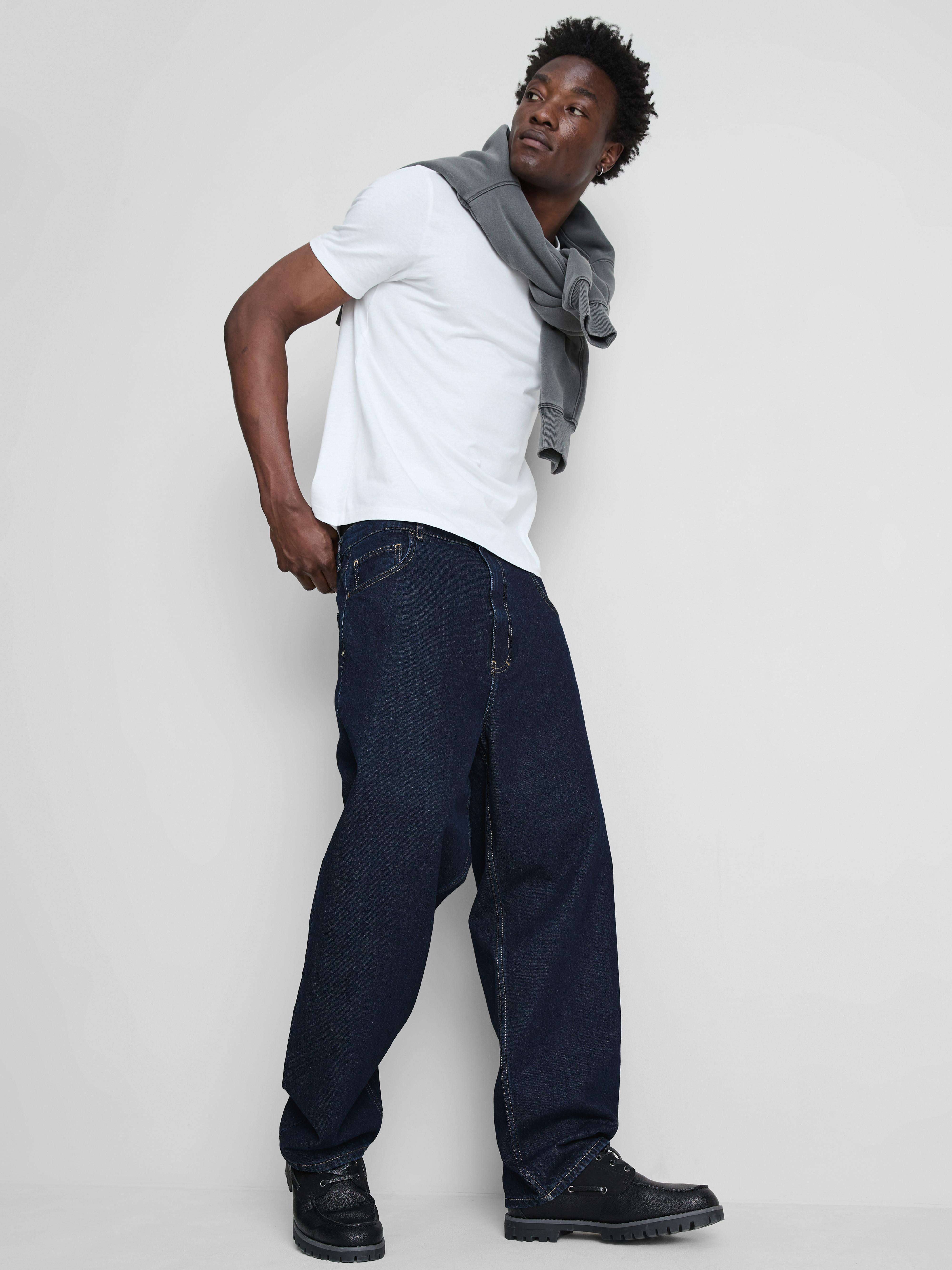 Workowate jeansy ze średnim stanem