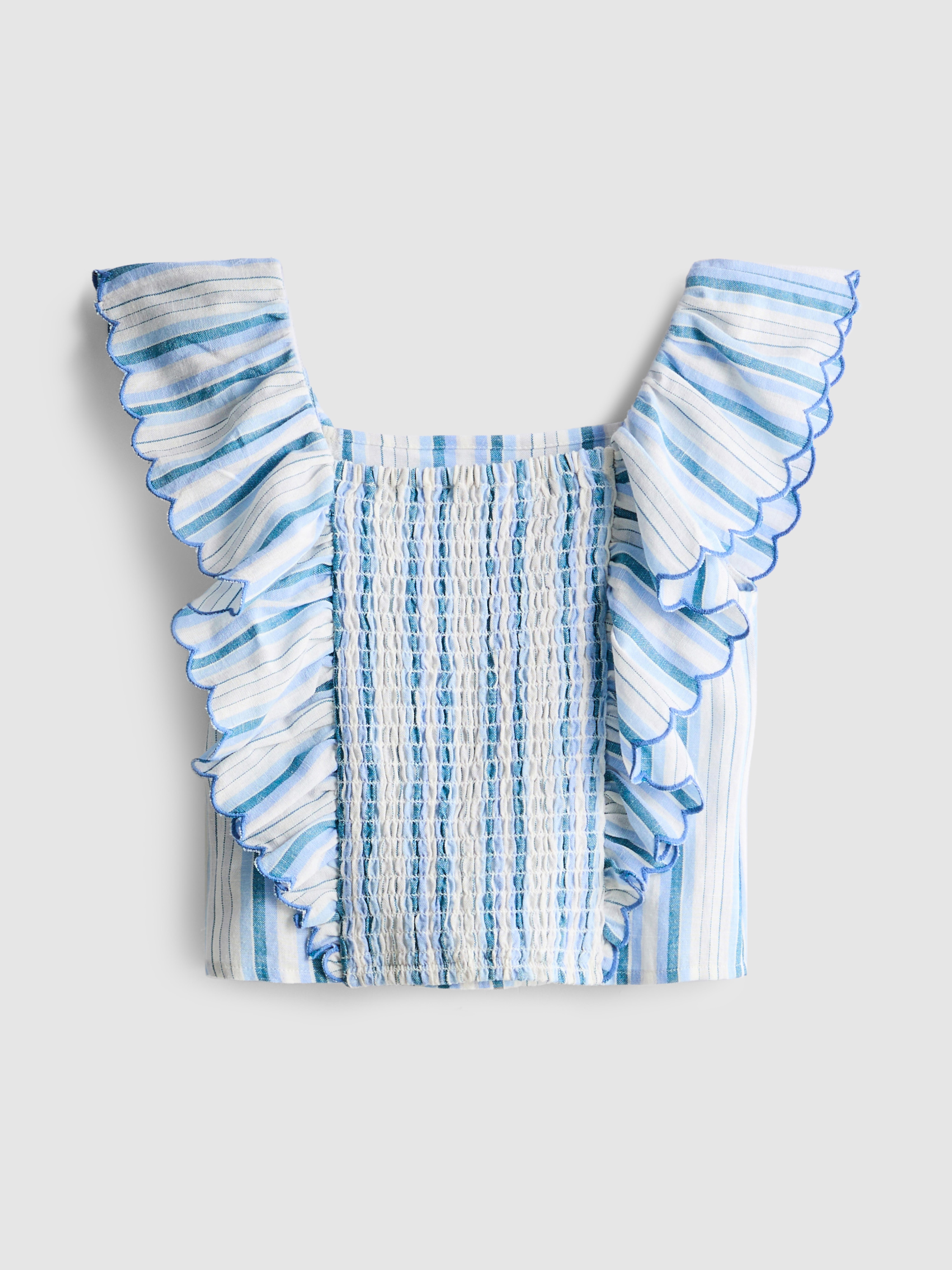 1,5-8 años | Blusa con escote cuadrado fruncido