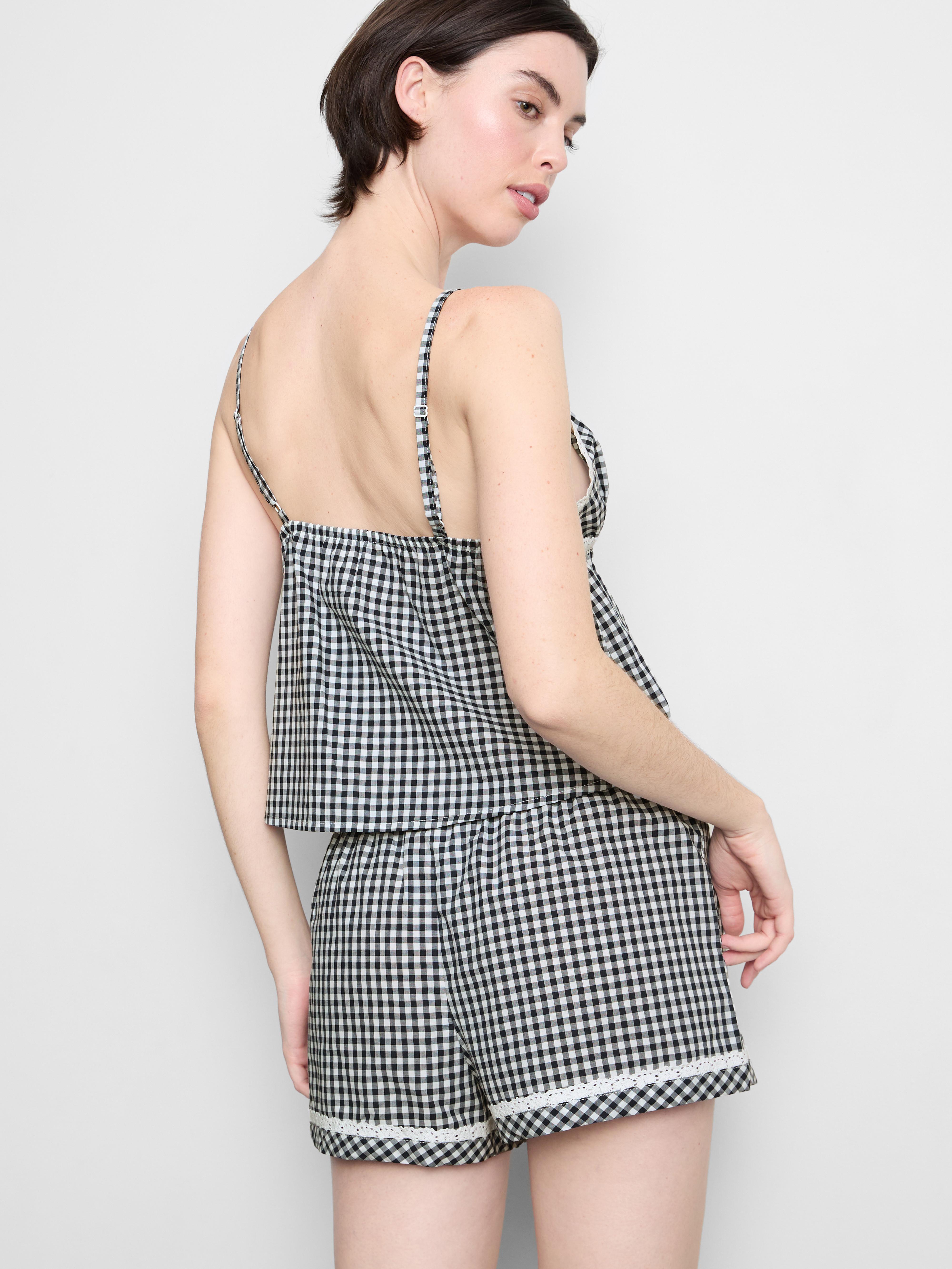Caraco de pyjama en coton vichy