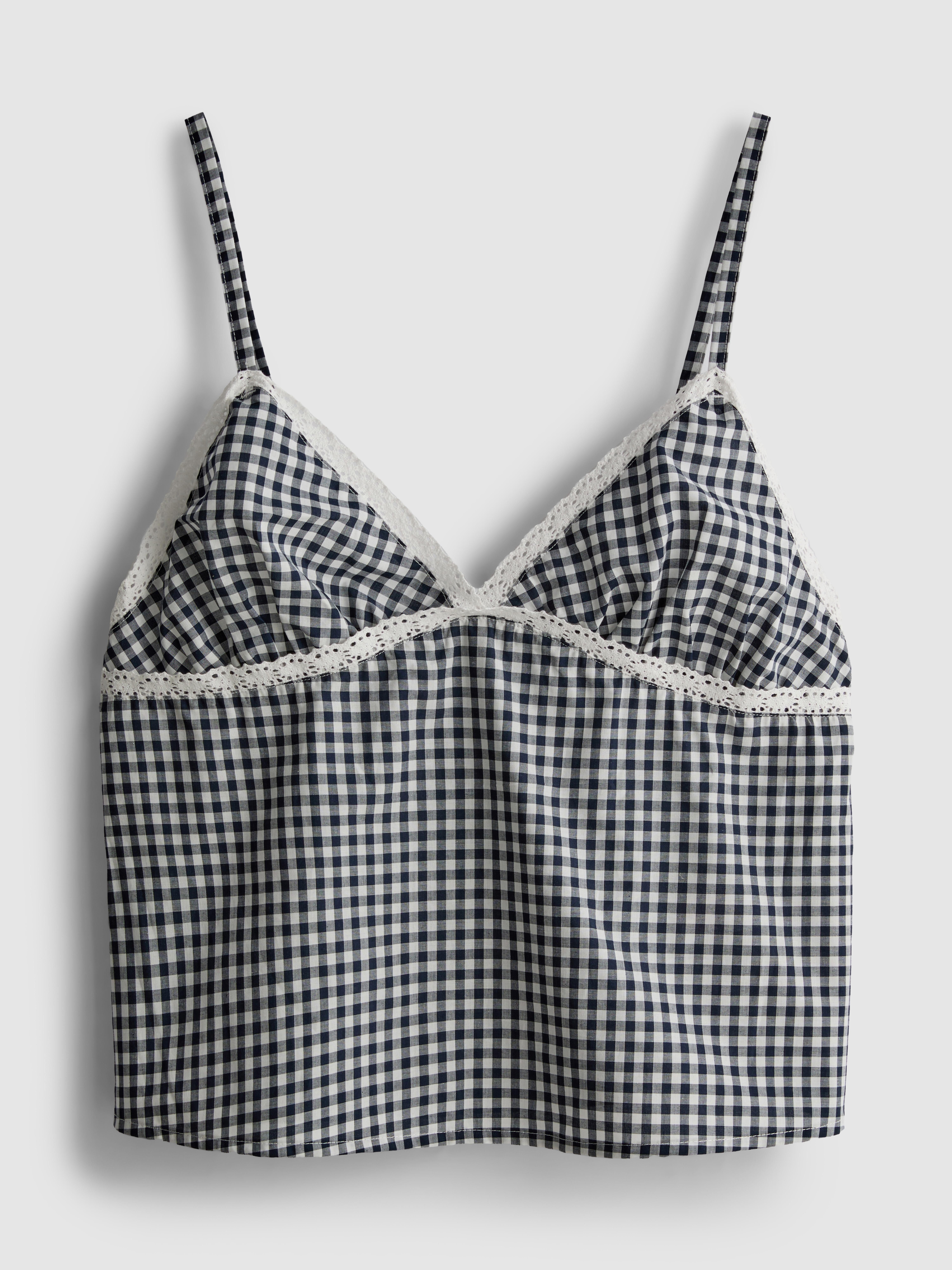 Caraco de pyjama en coton vichy