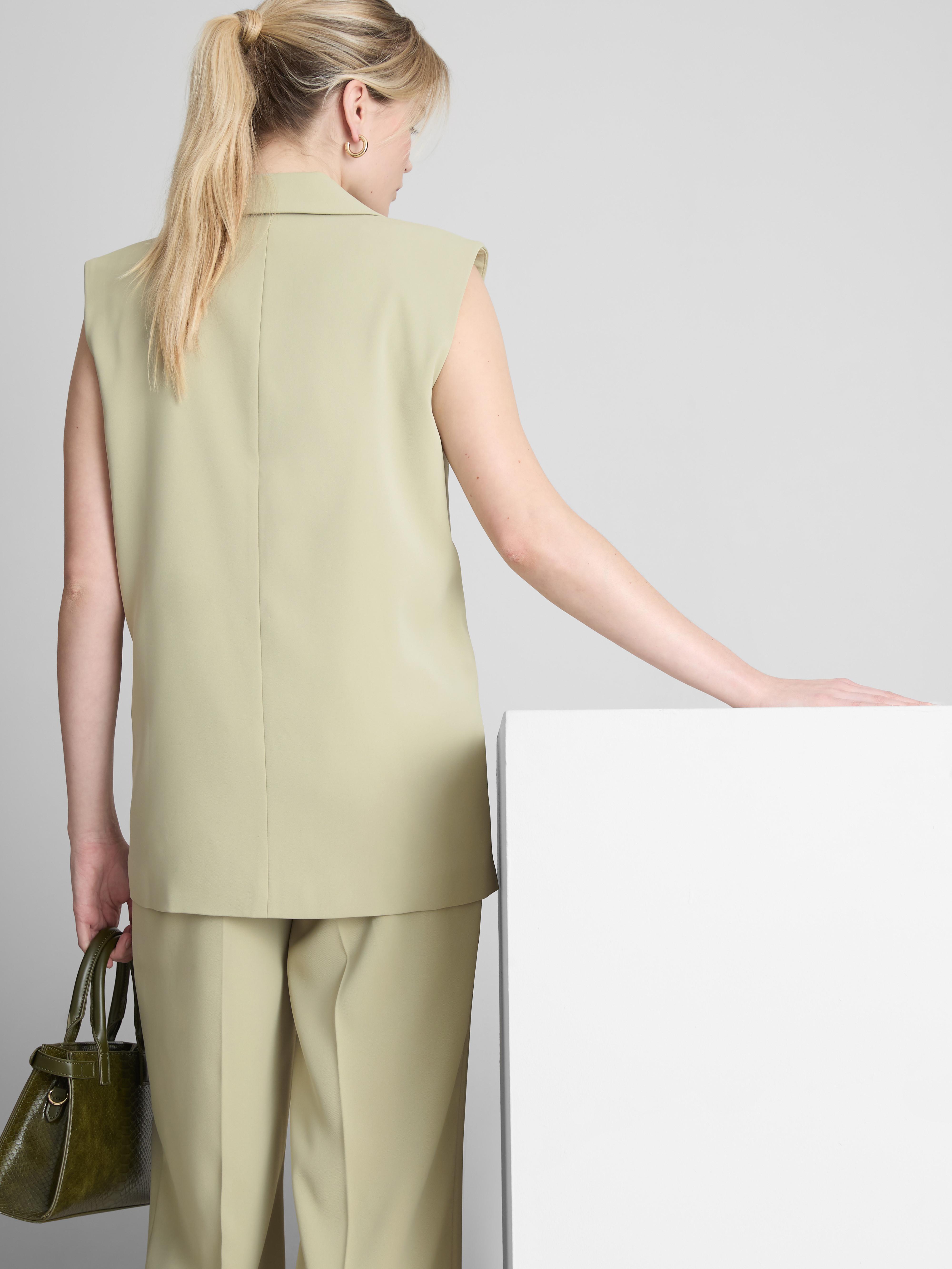 Lange mouwloze lila blazer