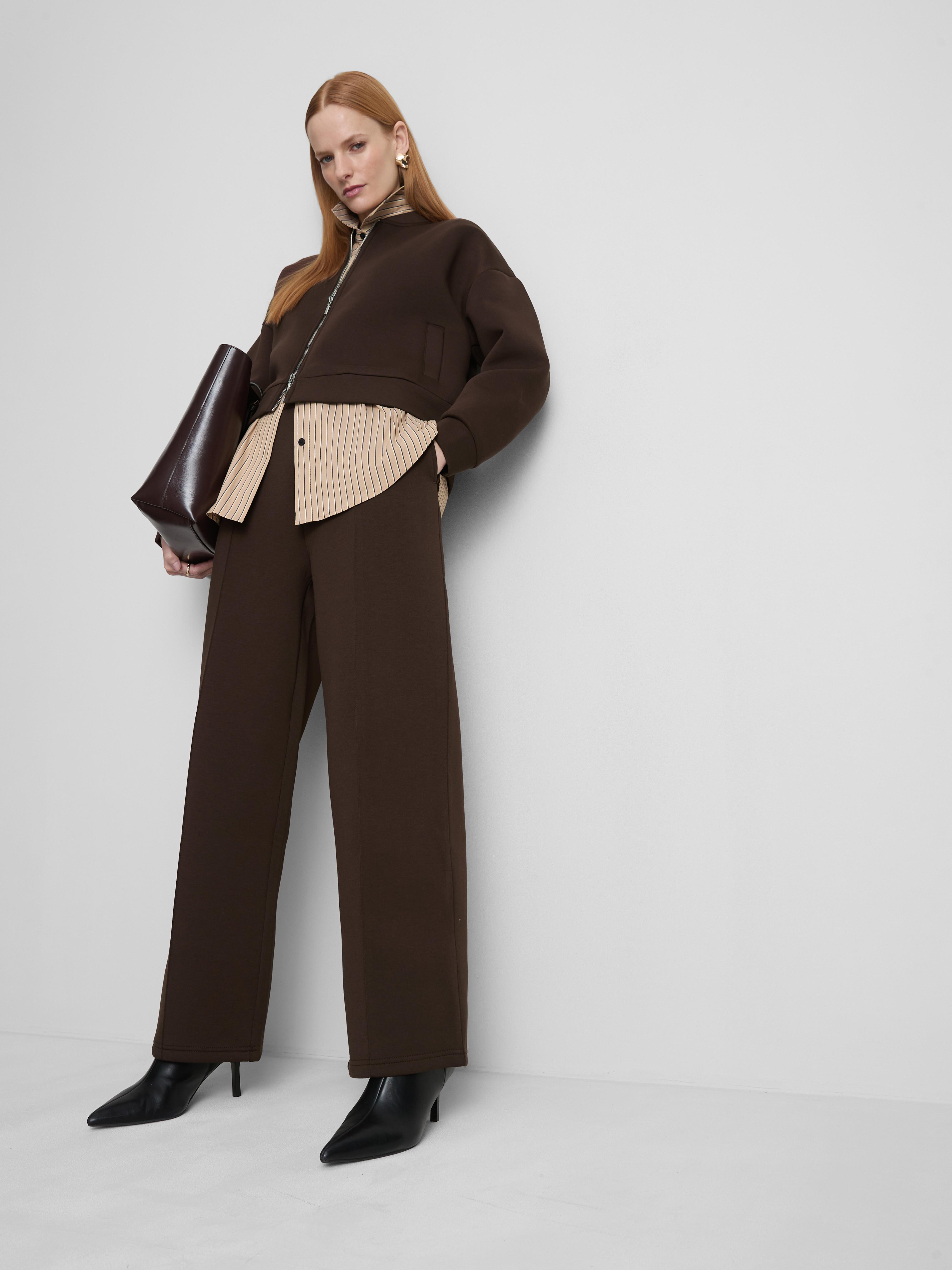 The Edit Wide Leg Scuba Trousers
