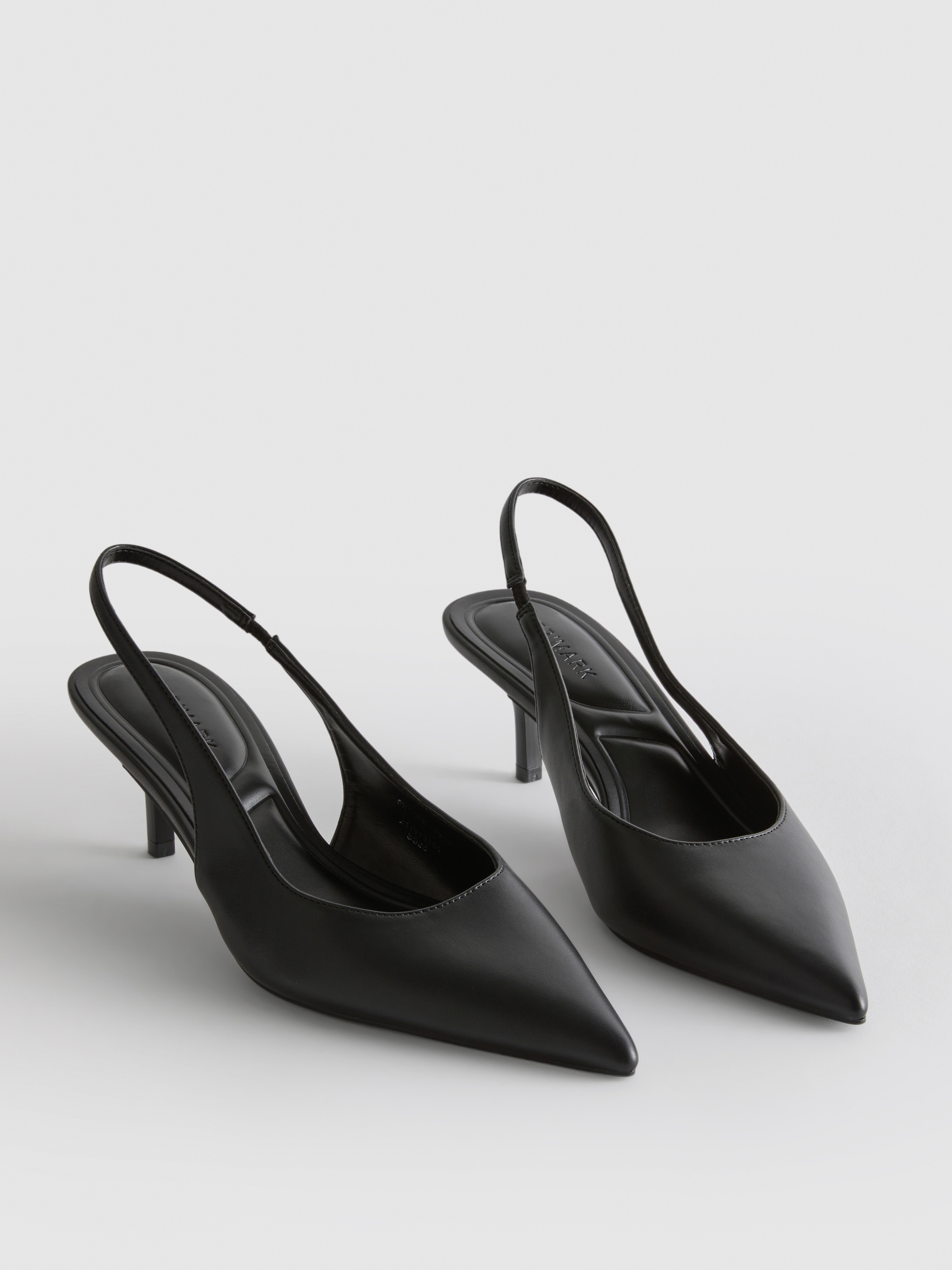 Faux Leather Slingback Heels