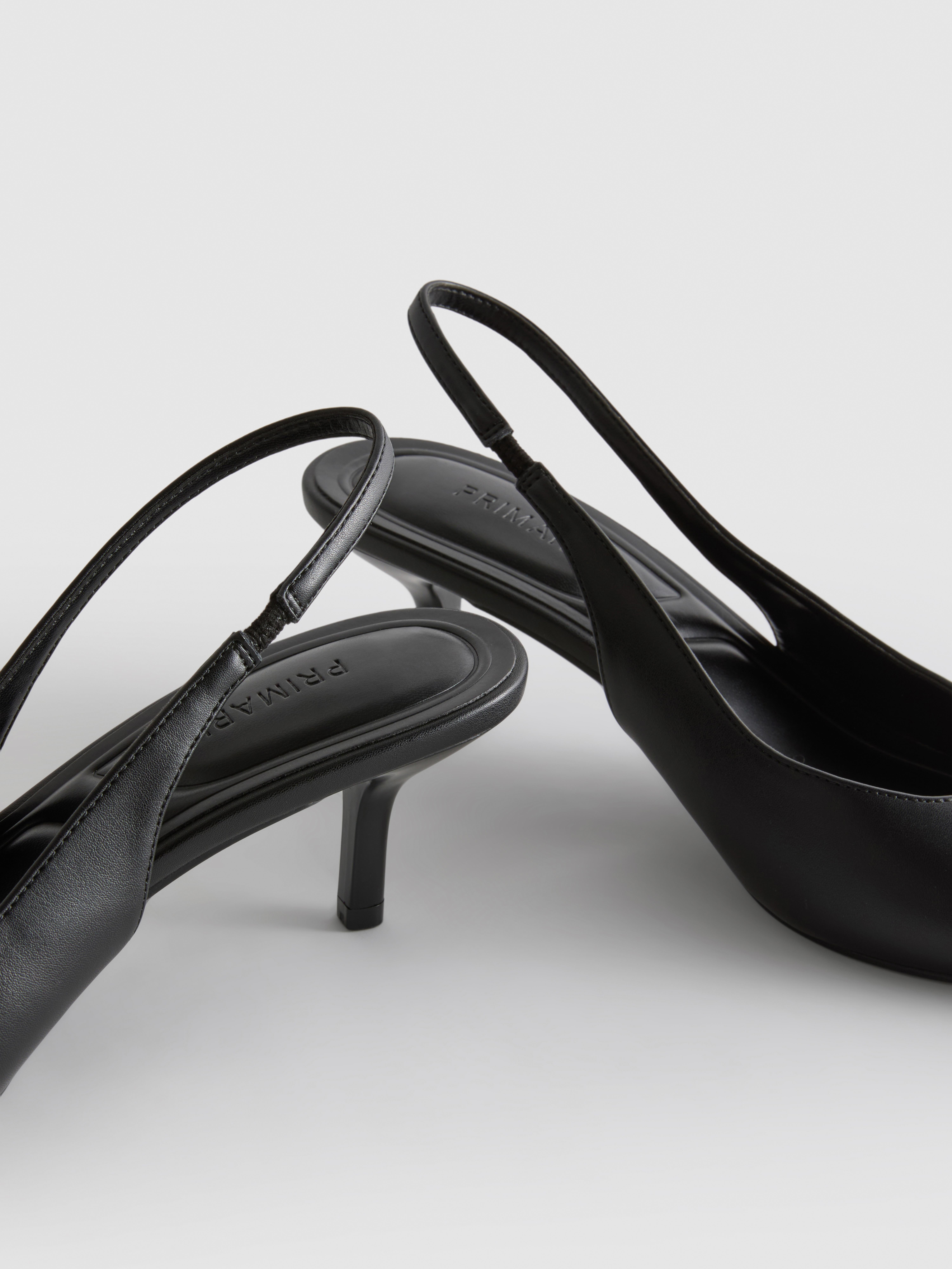 Faux Leather Slingback Heels