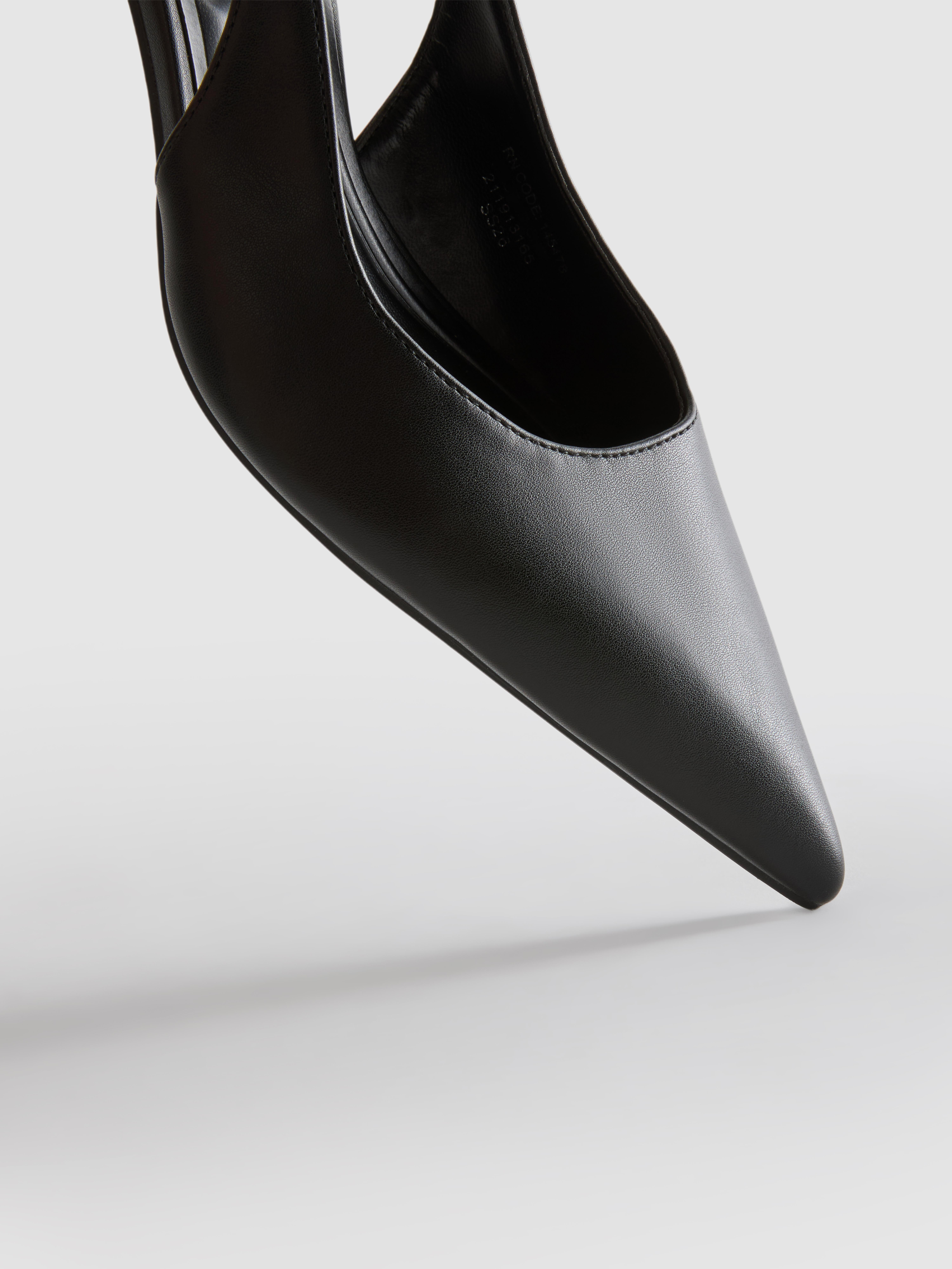 Faux Leather Slingback Heels