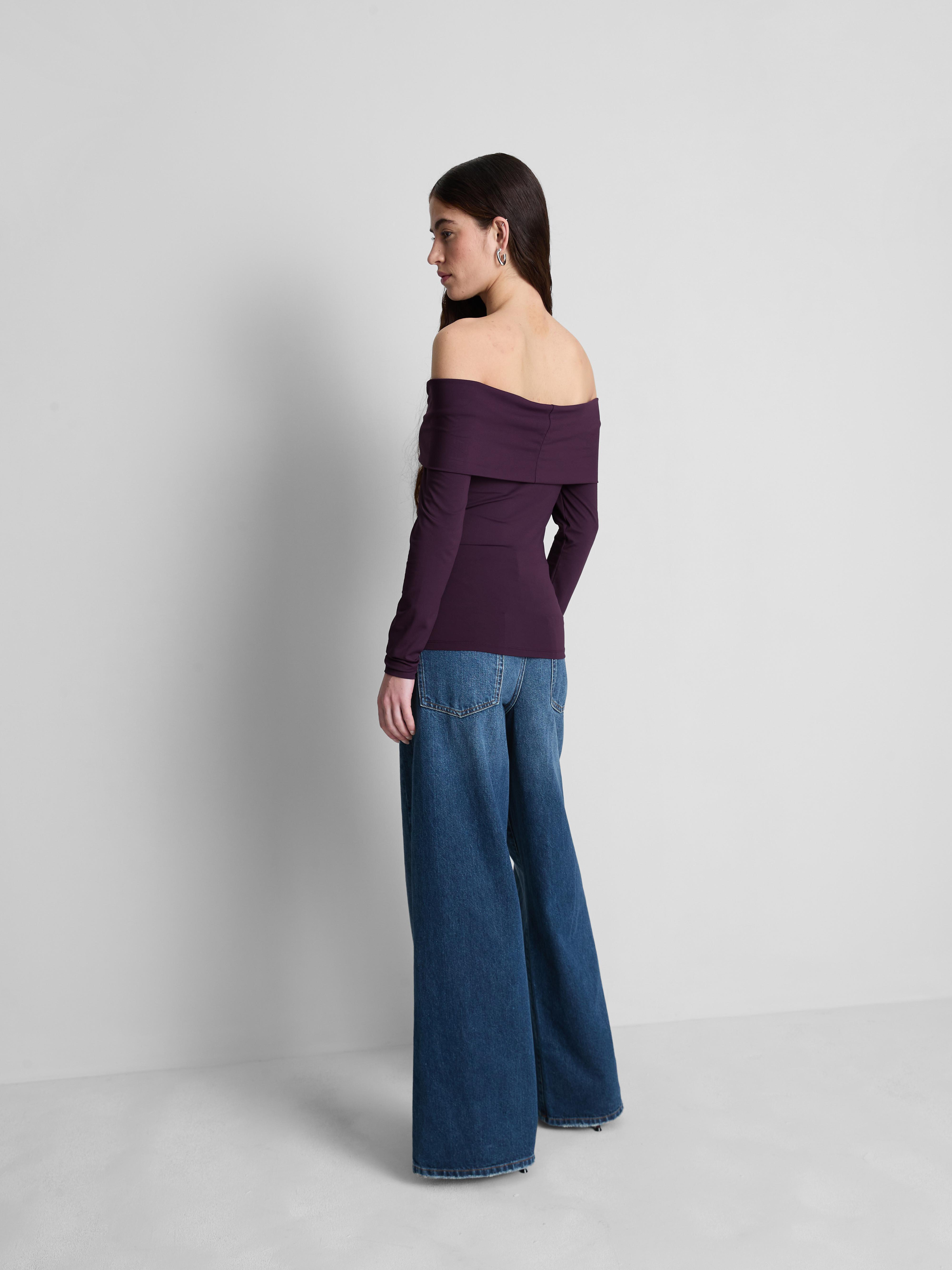 Langärmeliges Bardot-Top