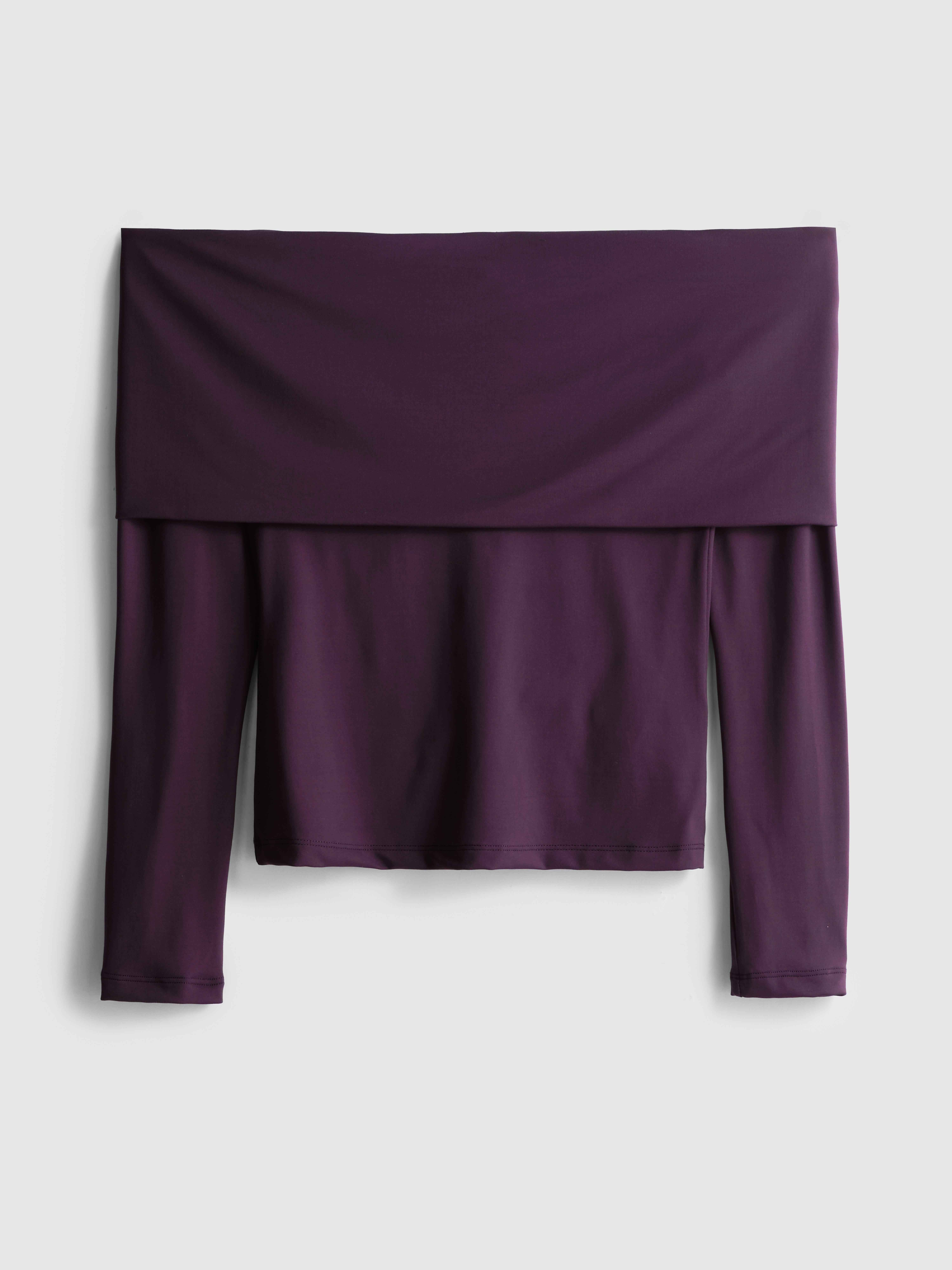 Langärmeliges Bardot-Top