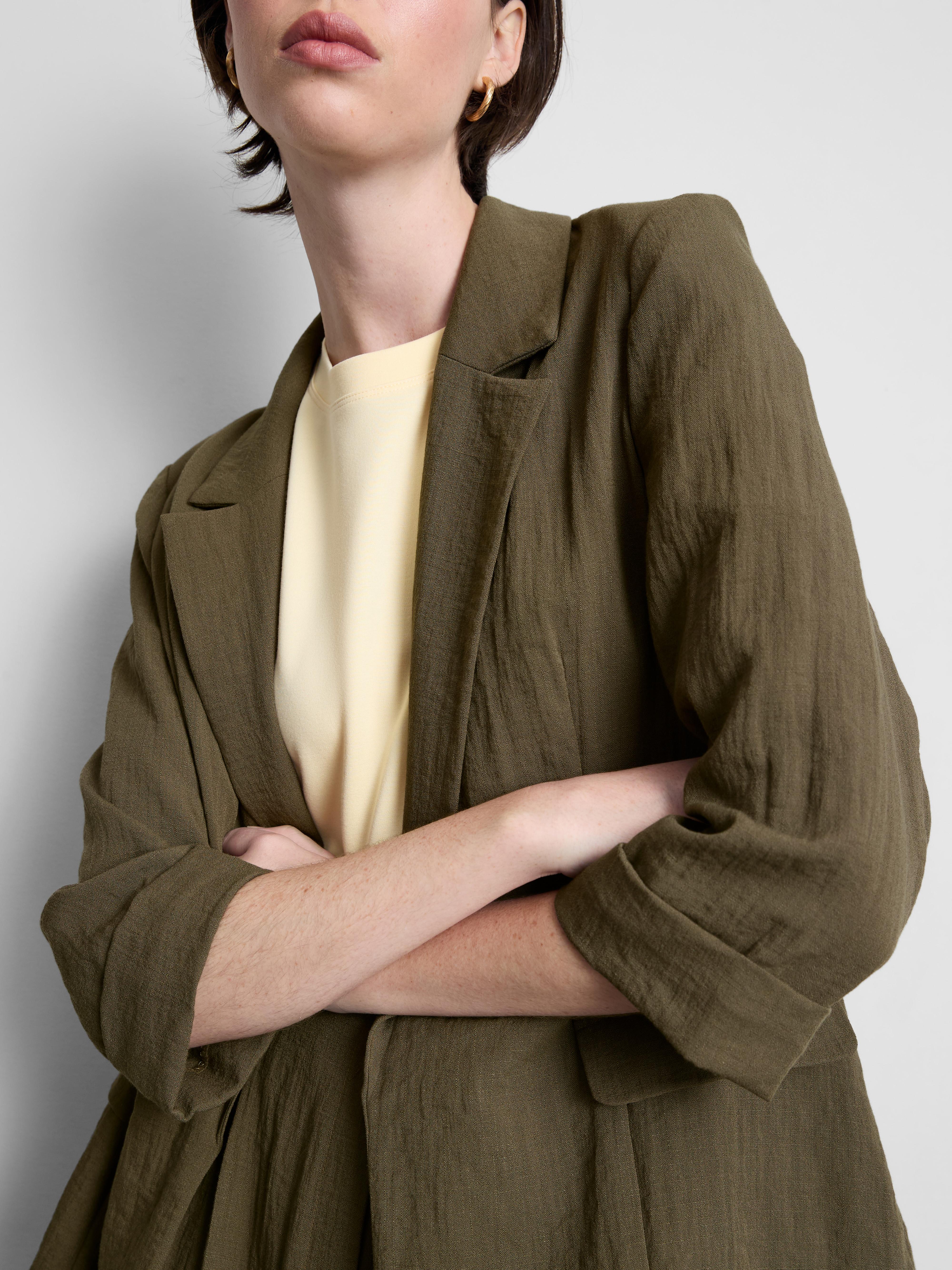 Textured Notched Lapel Blazer
