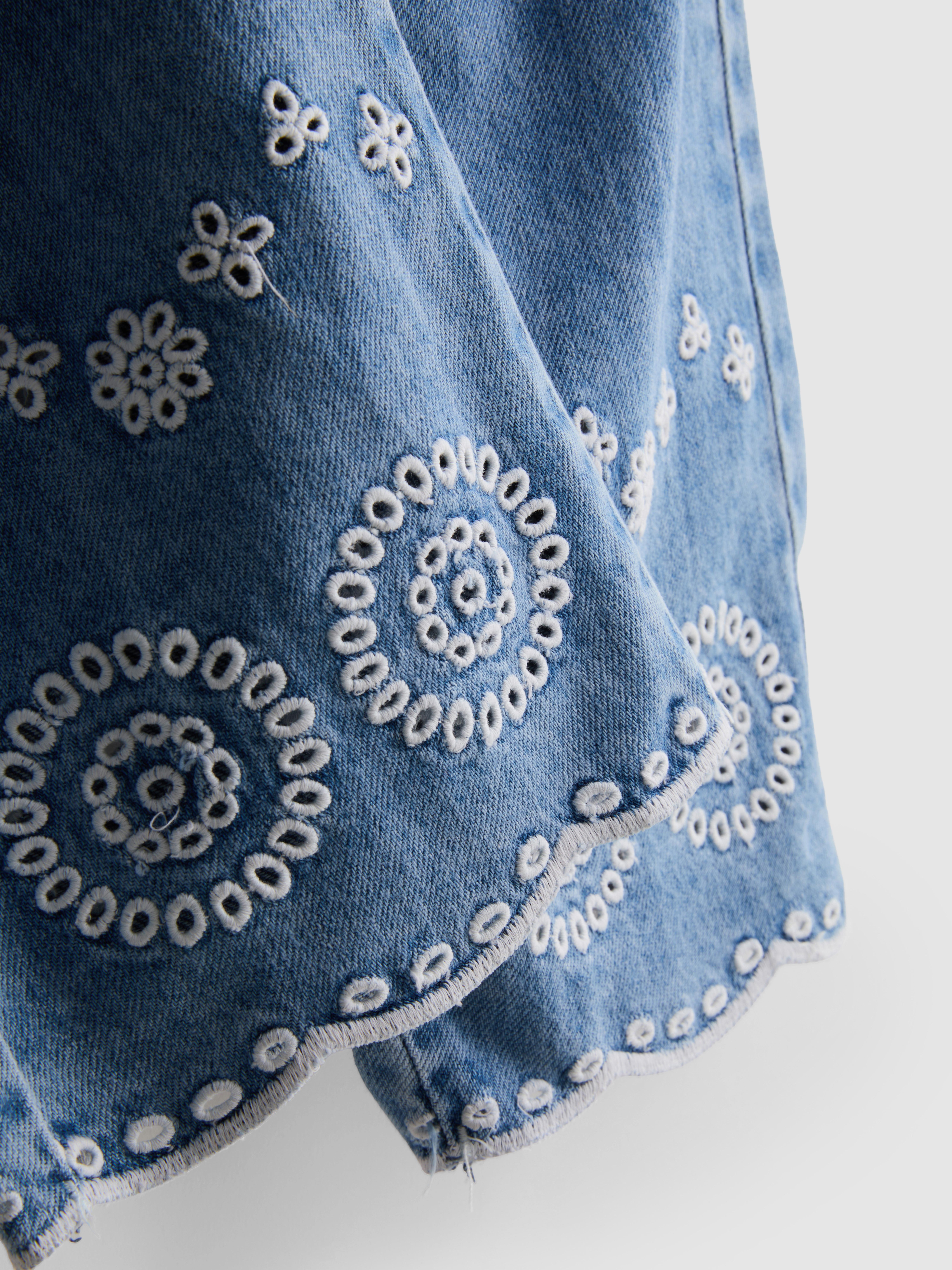 1,5-8 anni | Jeans a gamba larga ricamati