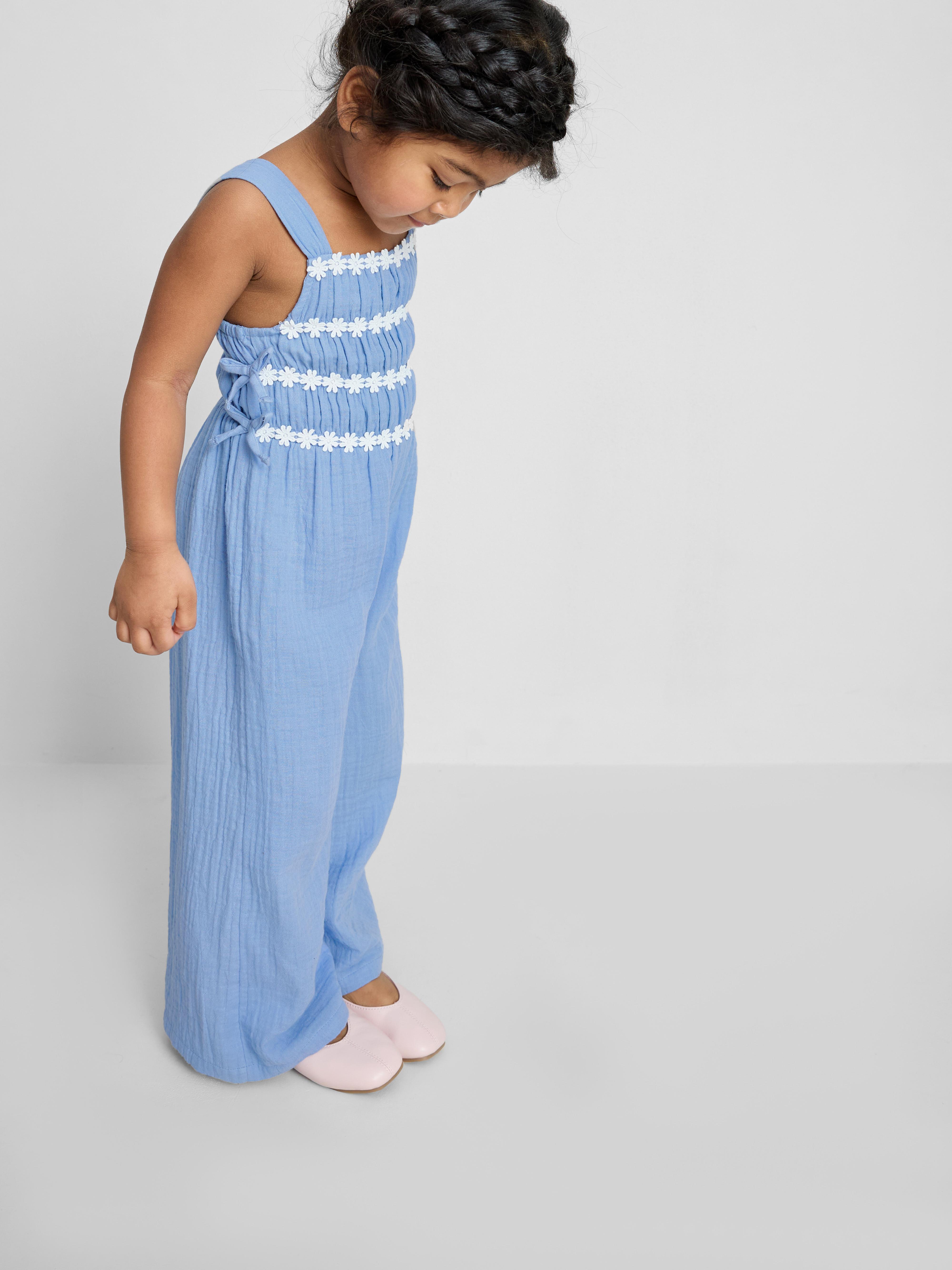 1.5-8yrs | Daisy Appliqué Sleeveless Jumpsuit