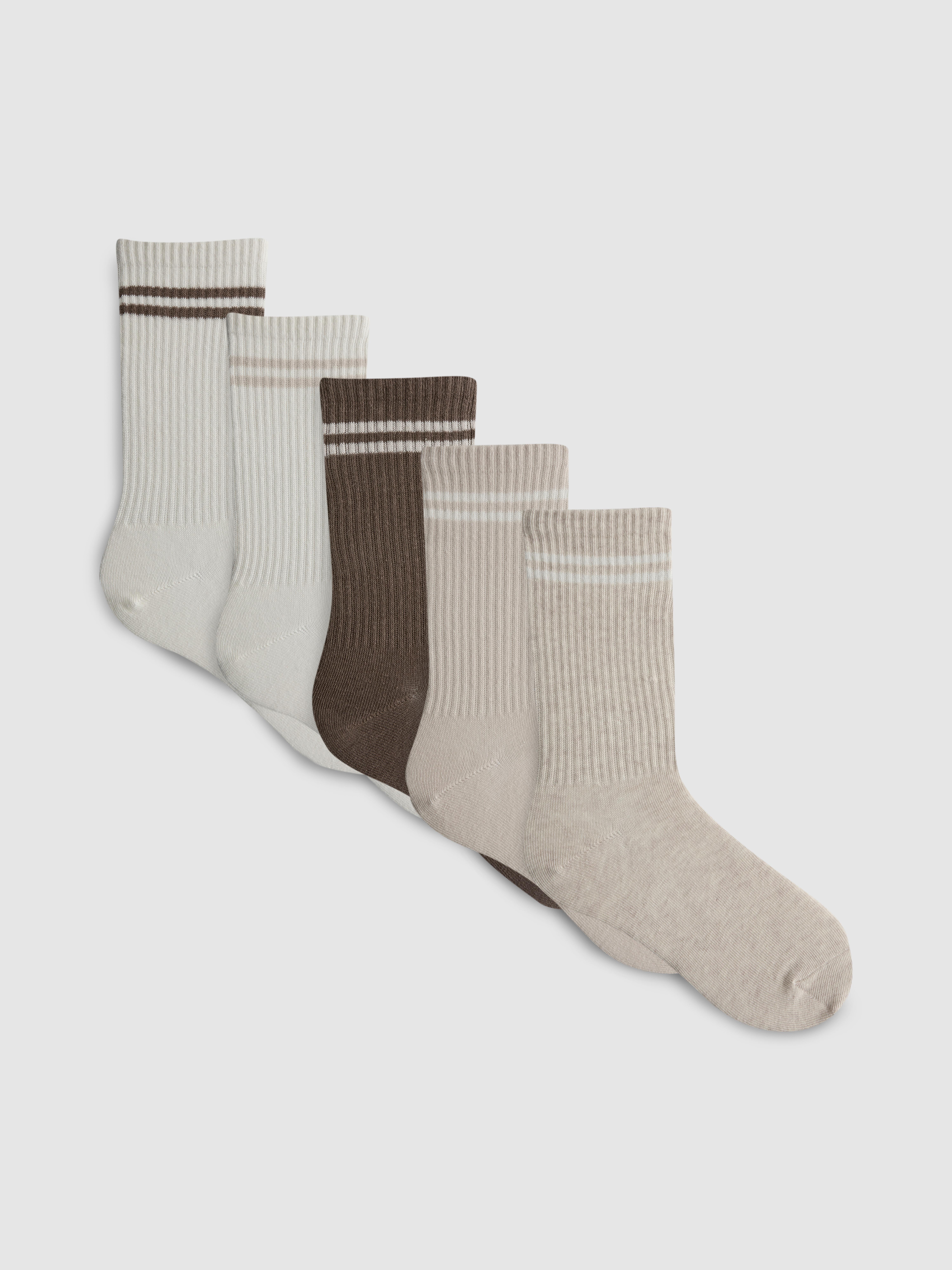 5pk Ribbed Active Crew Socks