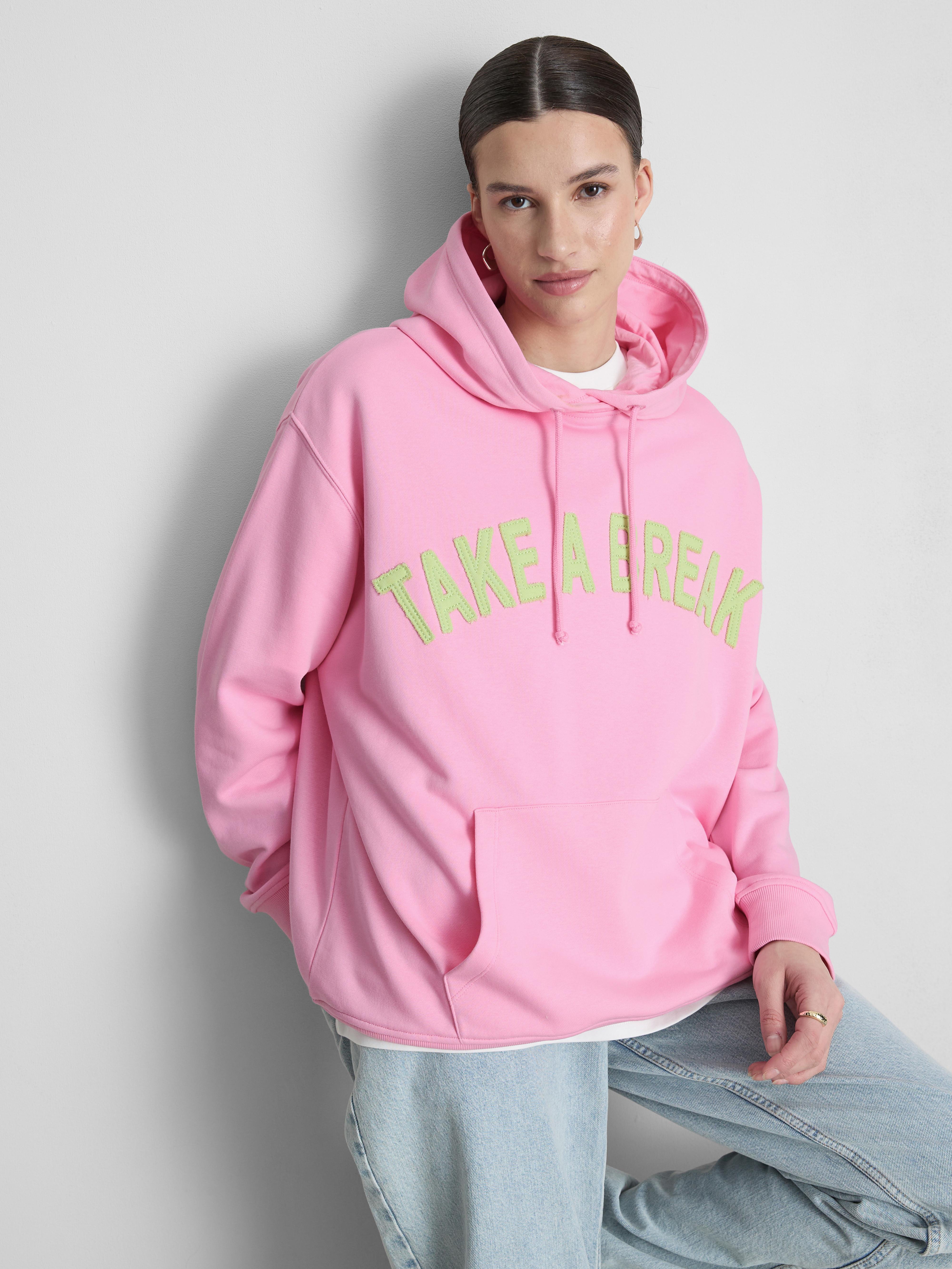 Katoenrijke hoodie met print in collegestijl