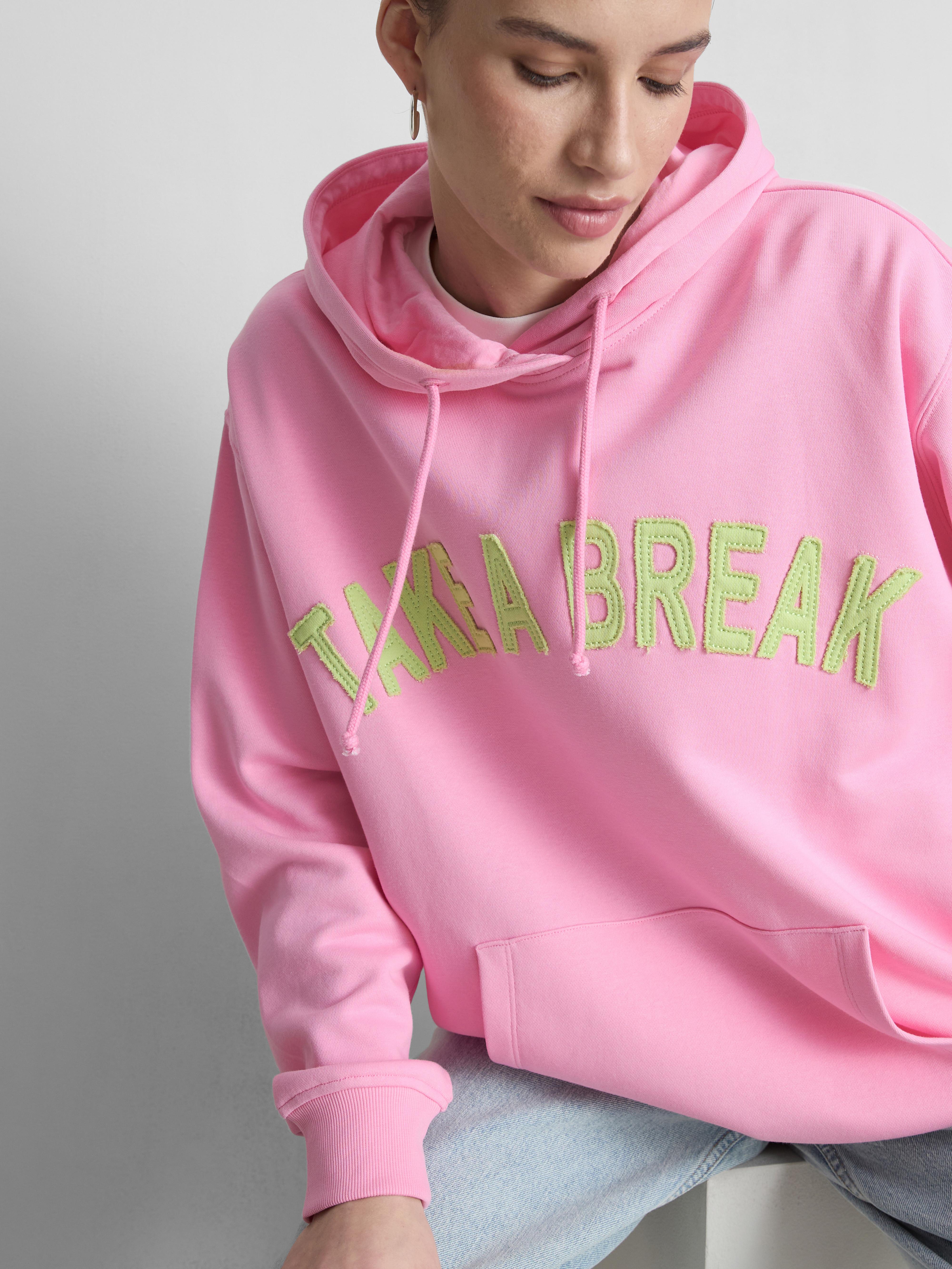 Katoenrijke hoodie met print in collegestijl
