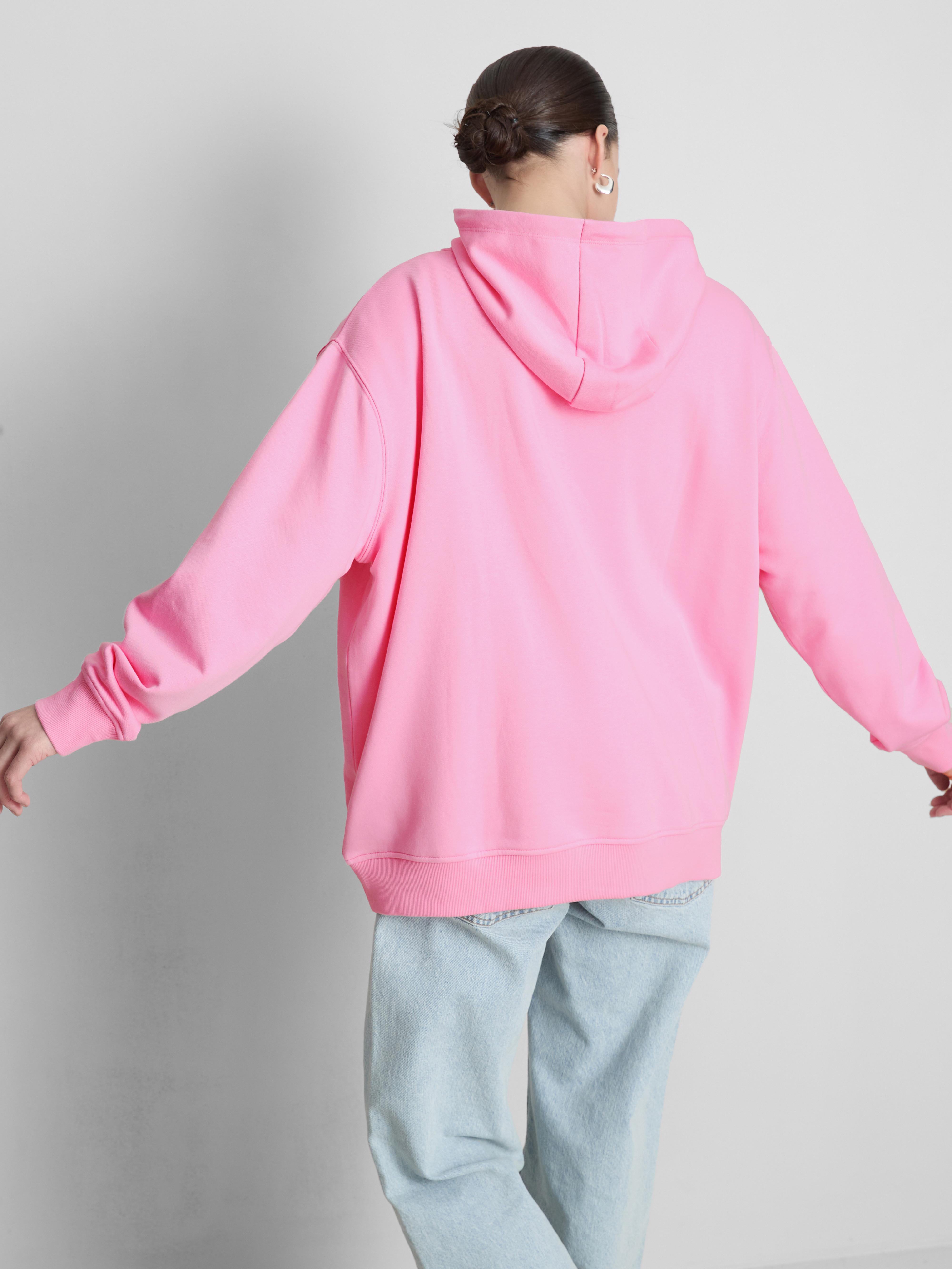 Katoenrijke hoodie met print in collegestijl