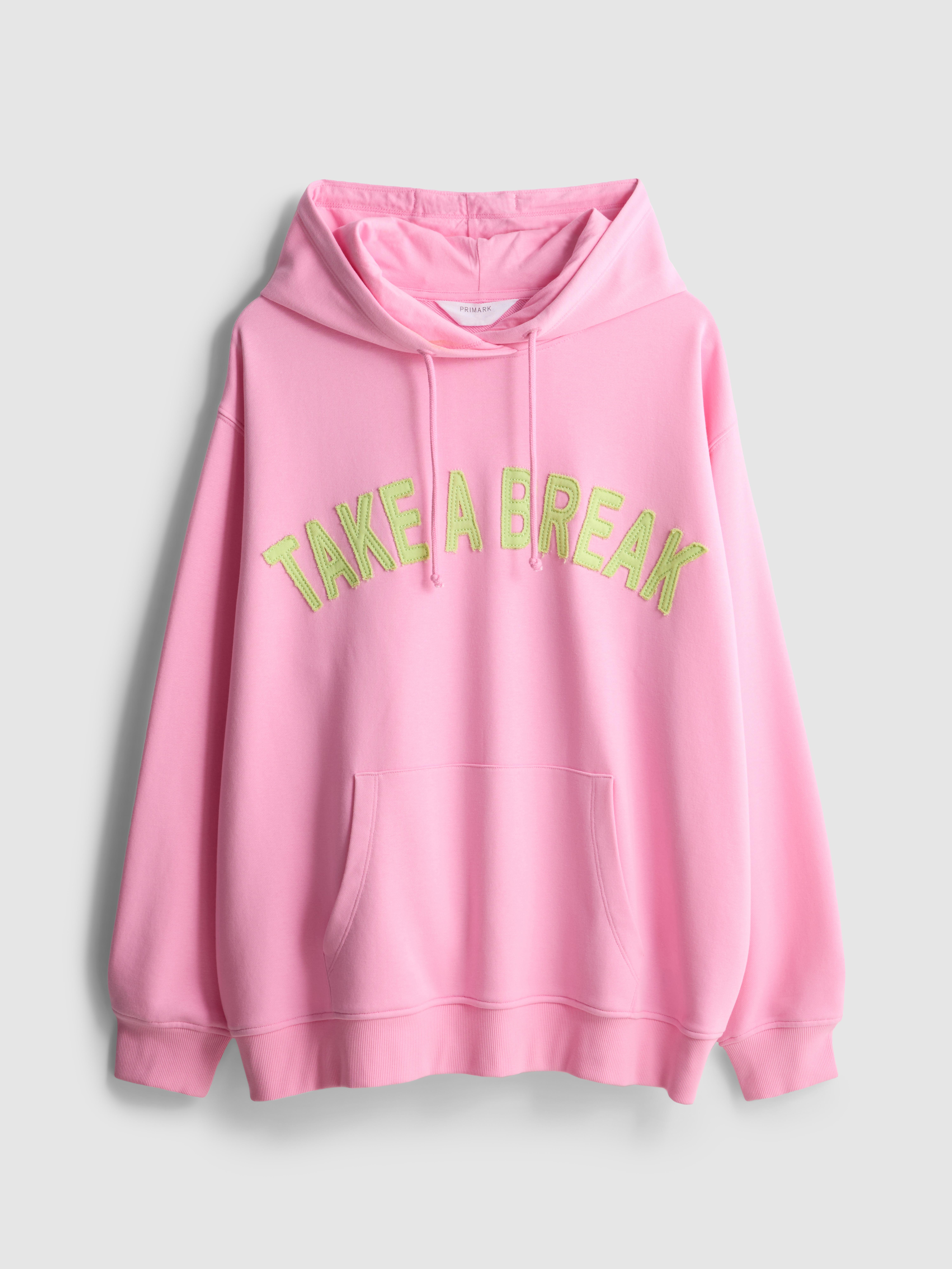 Katoenrijke hoodie met print in collegestijl