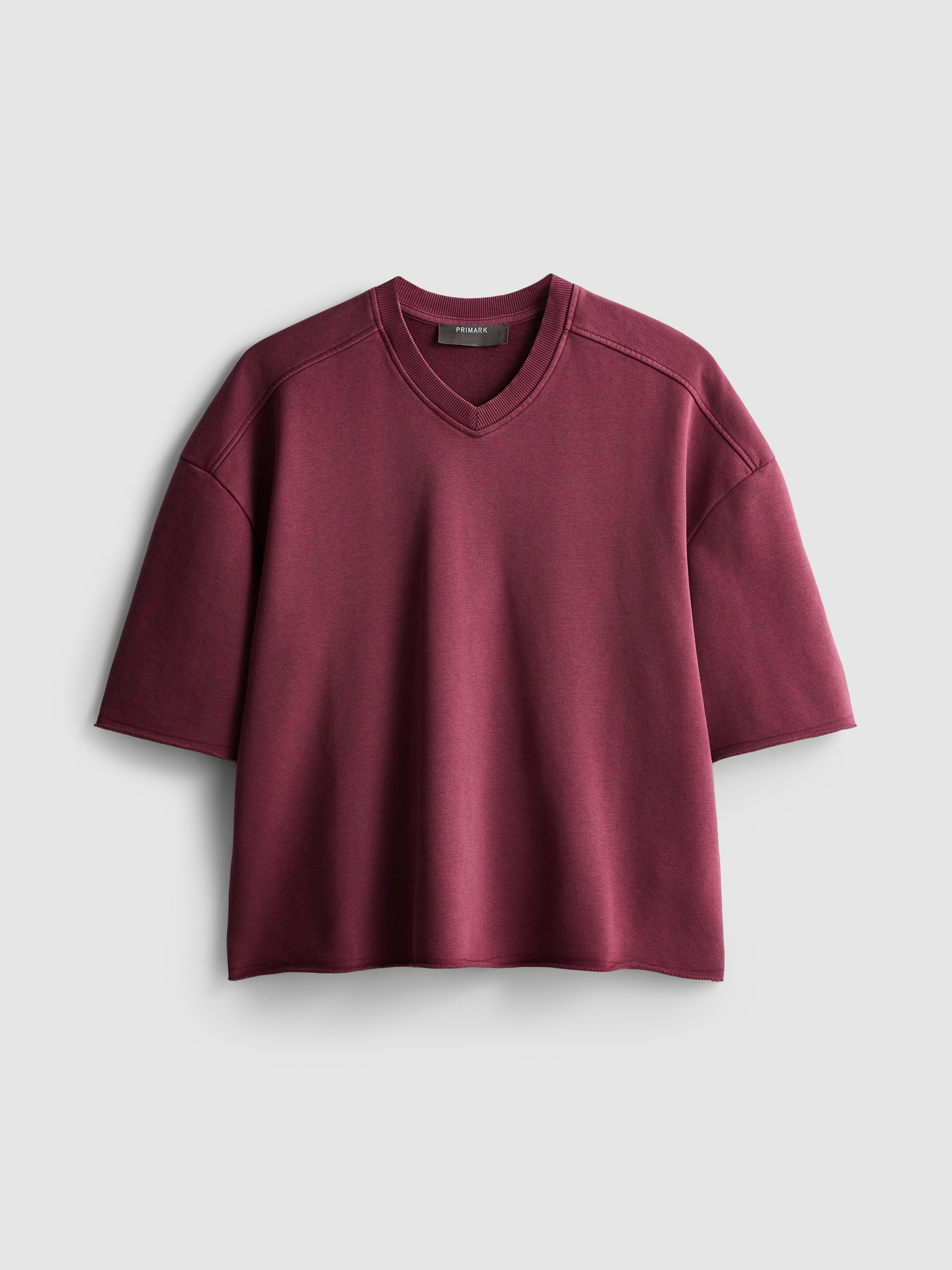 Boxy V-Neck Seam-Detail Tee