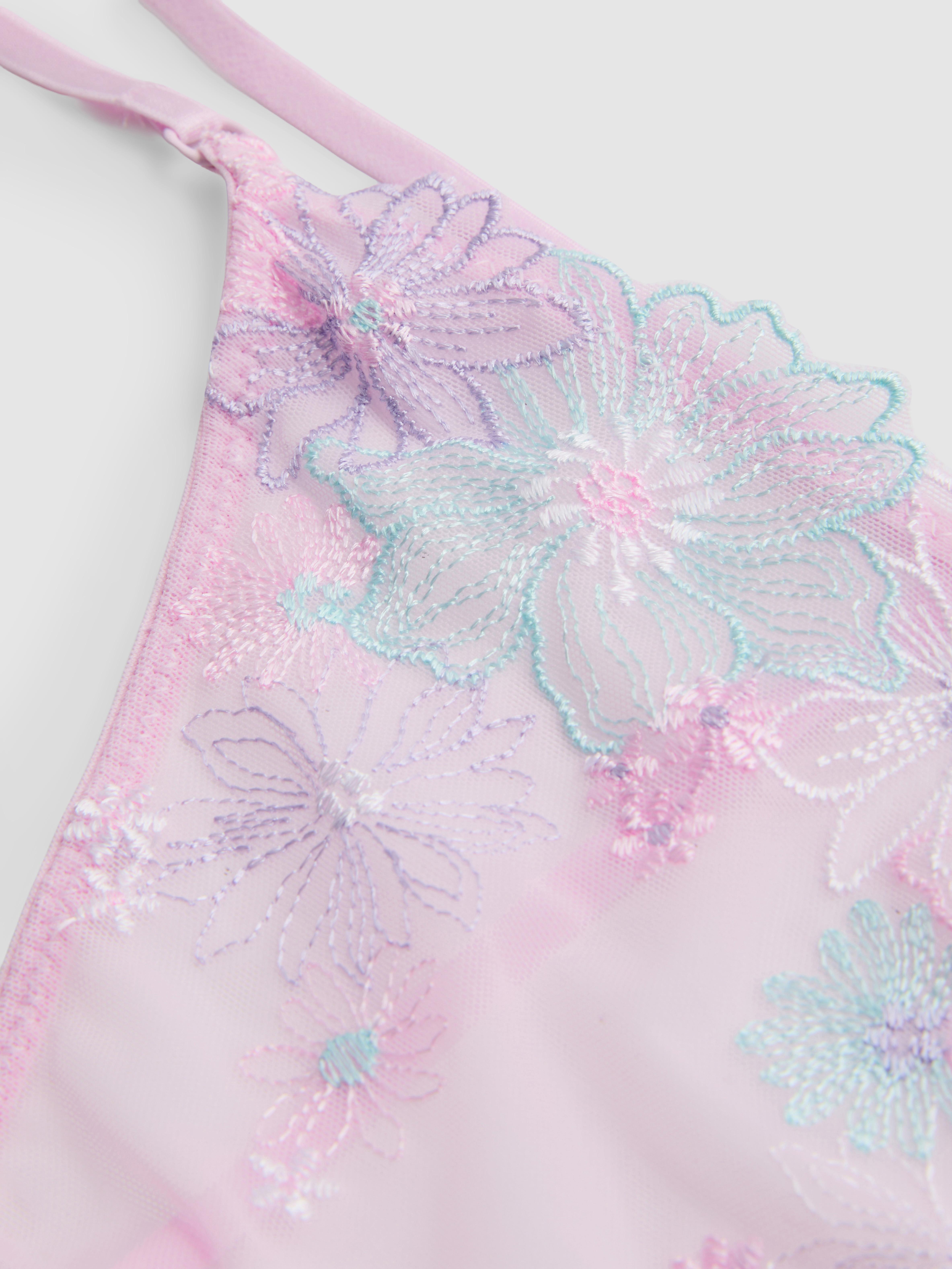 Conjunto lingerie babydoll bordado