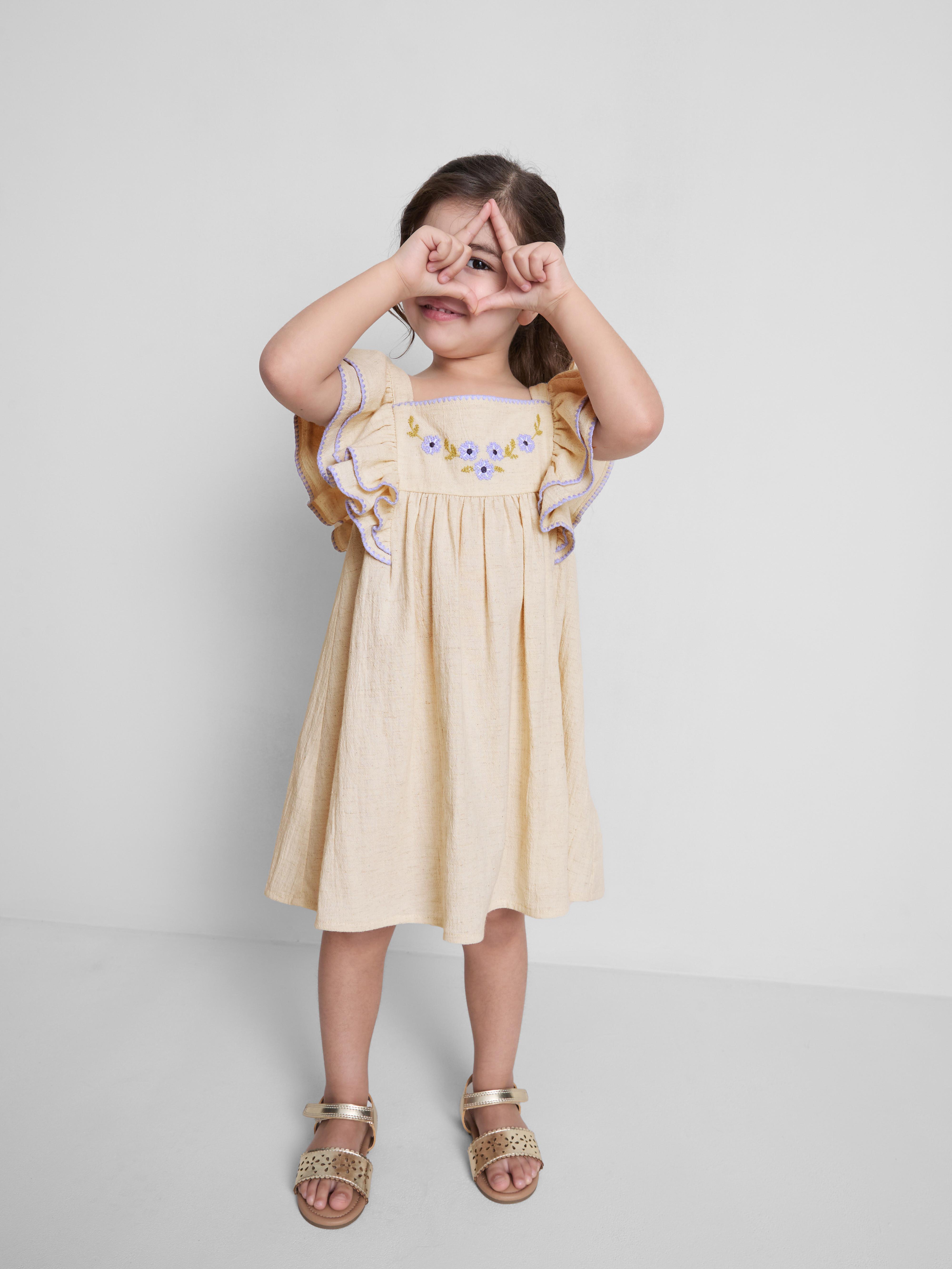1.5-8yrs | Floral Appliqué Ruffle Dress