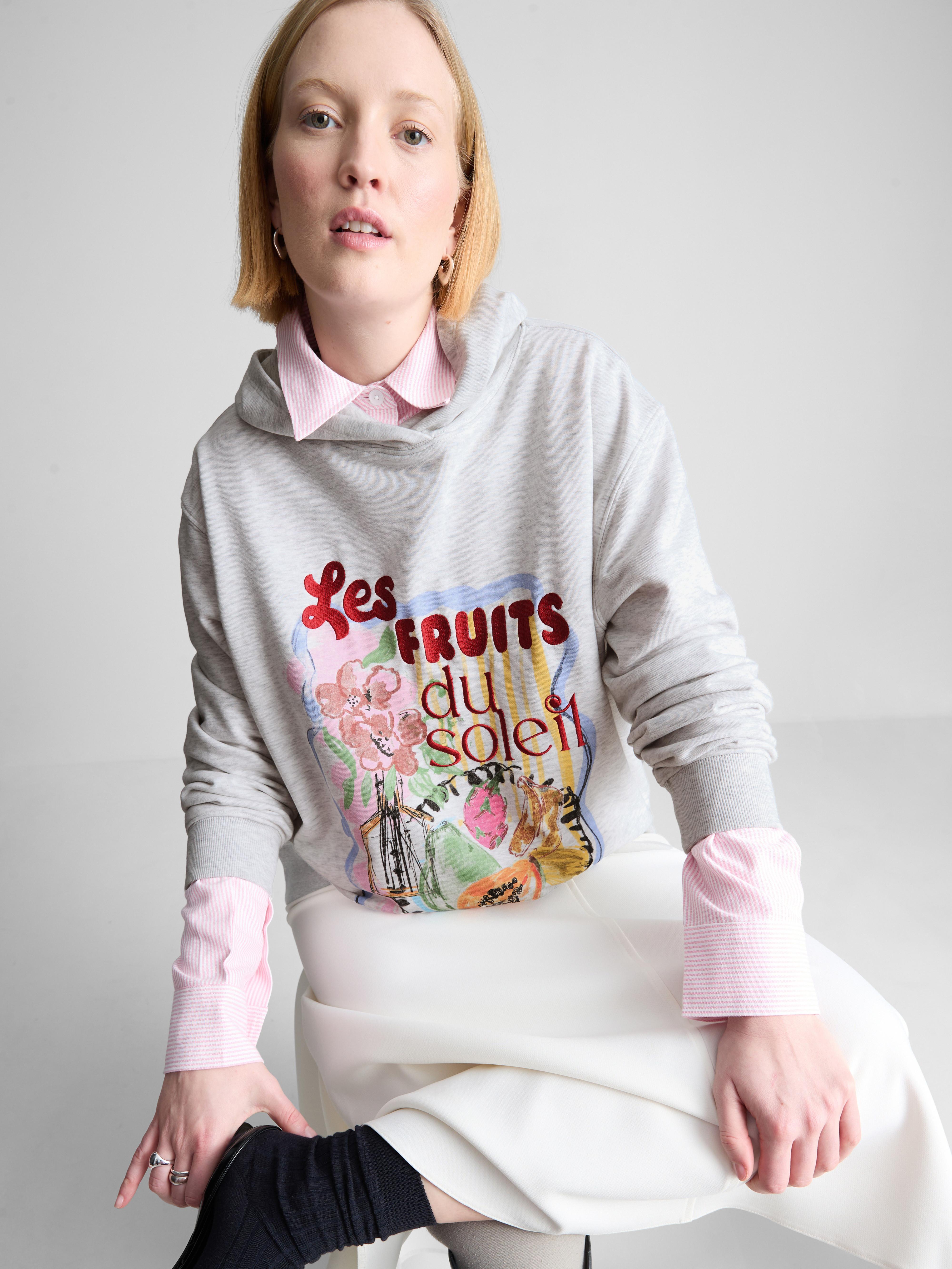 Cotton-Rich Graphic Fruit Hoodie