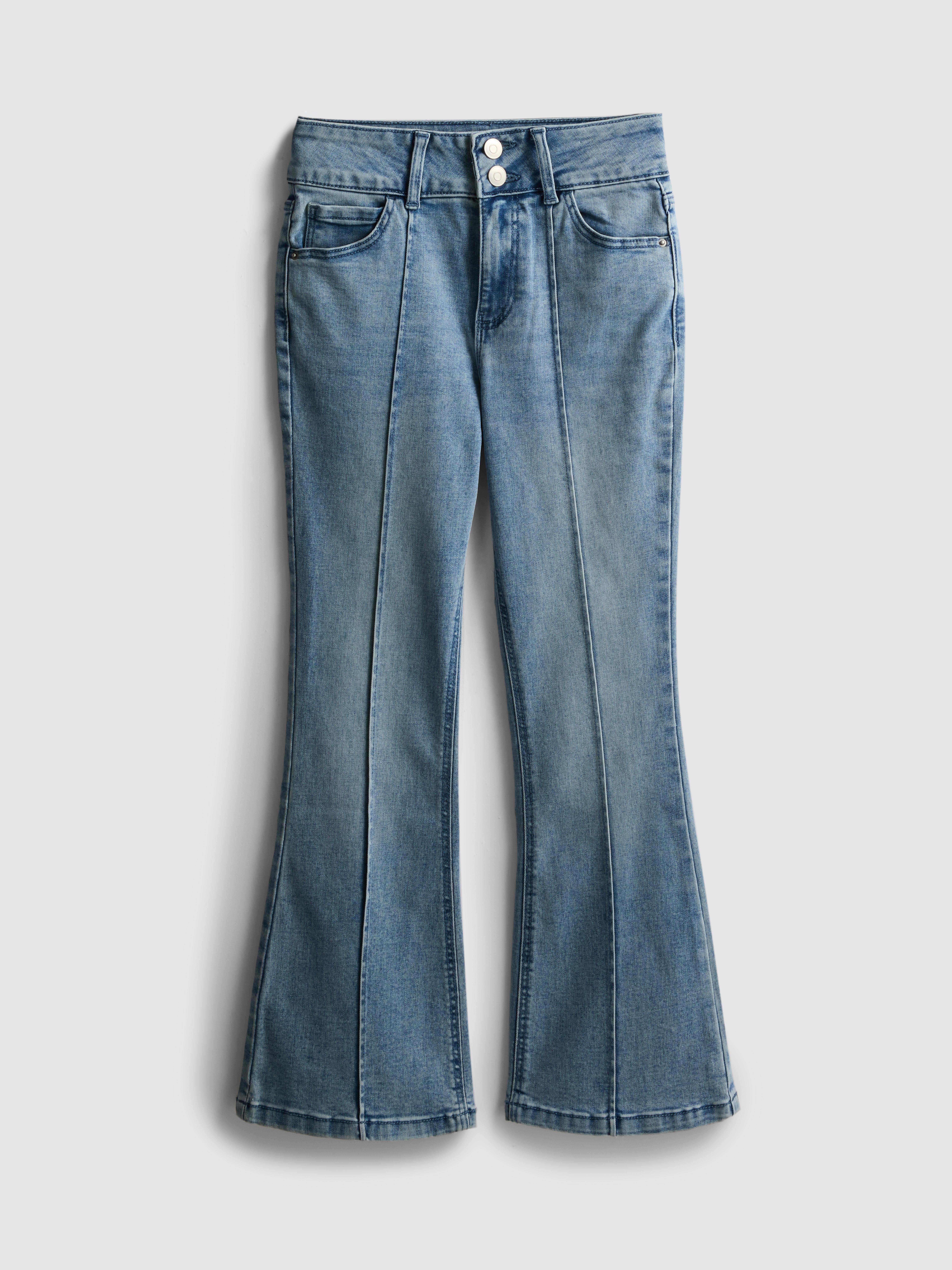 7-15yrs | Pintuck Flare Jeans