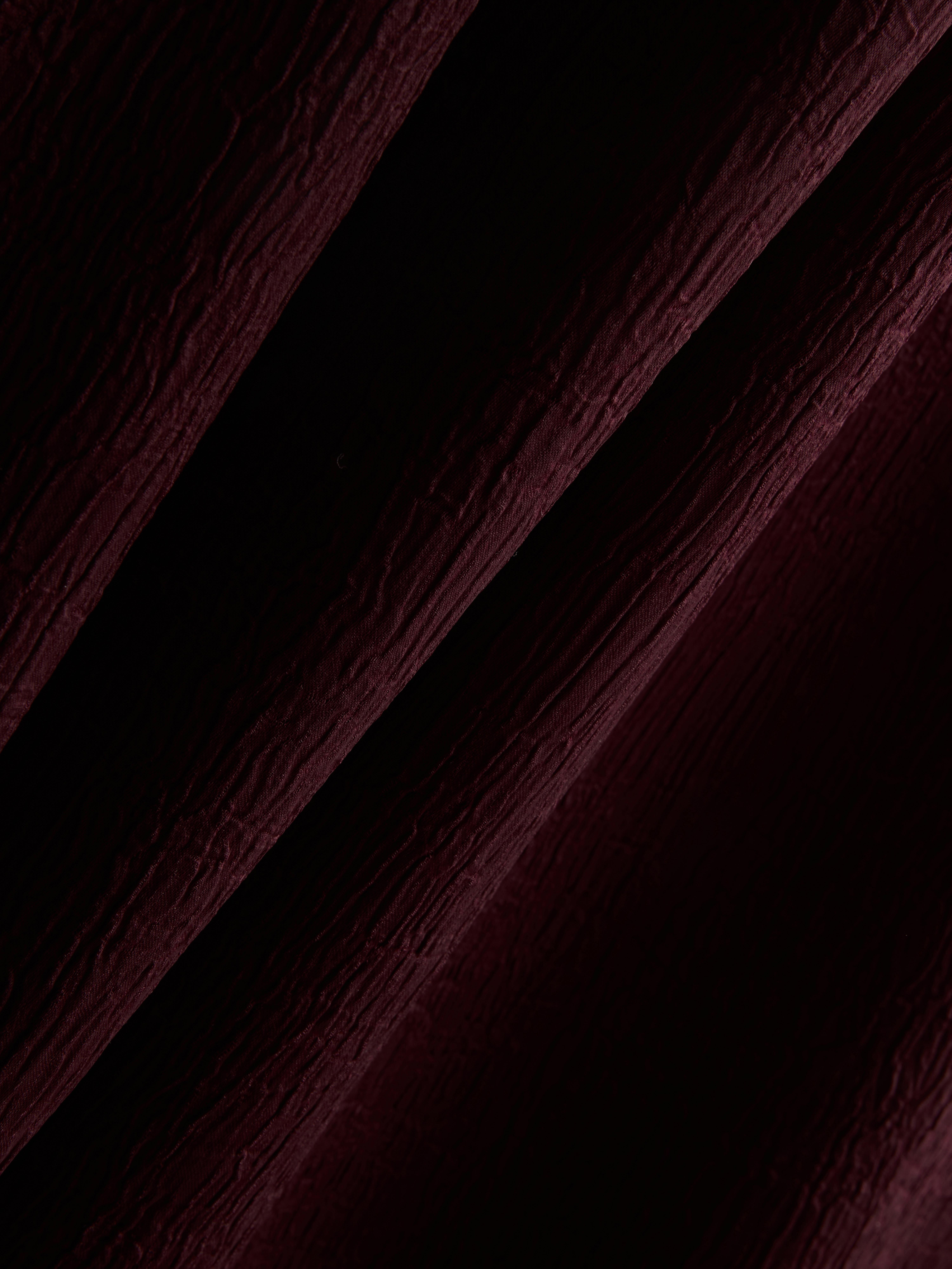 Textured Straight-Leg Satin Pants
