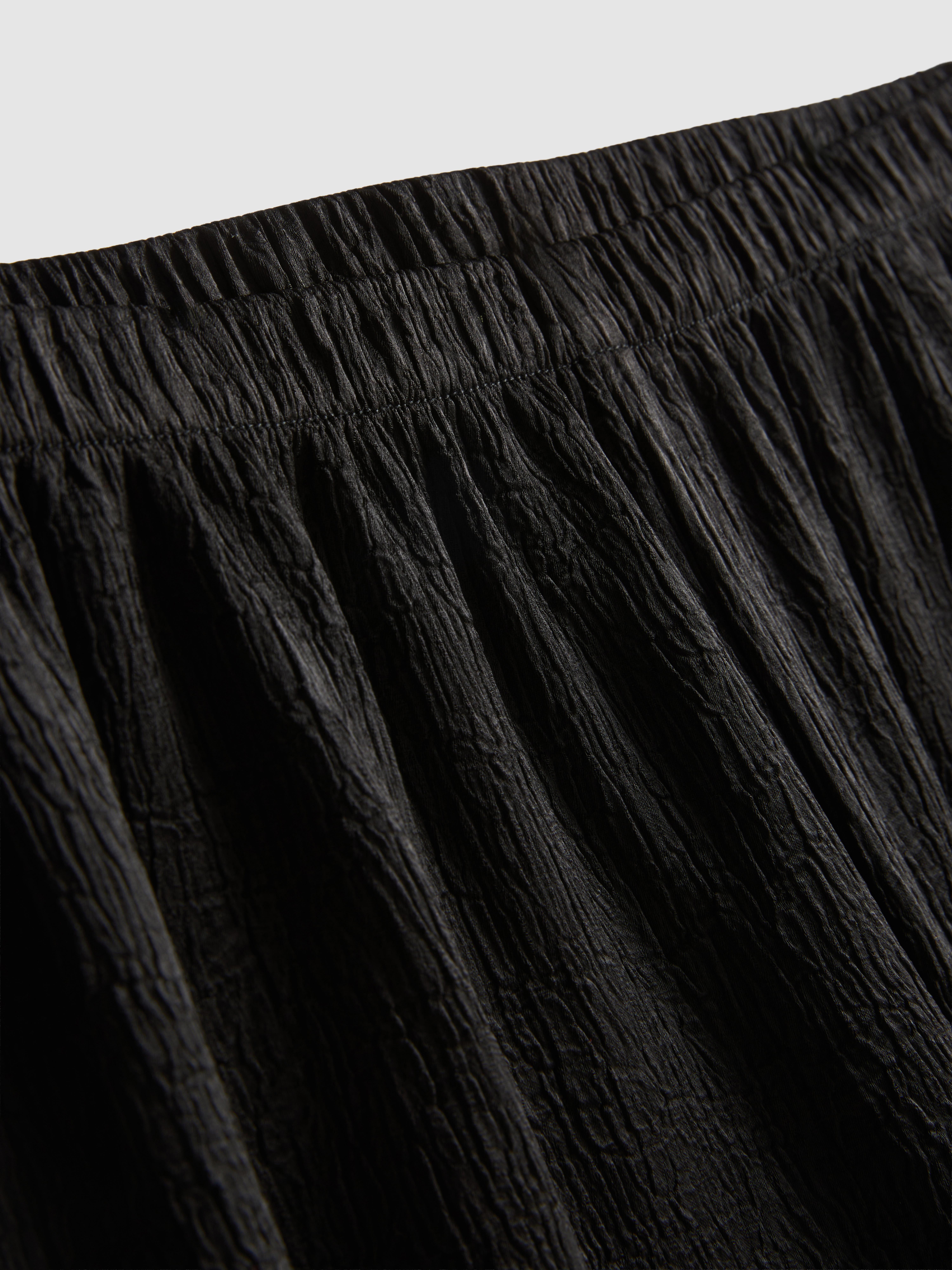 Textured Straight-Leg Satin Pants