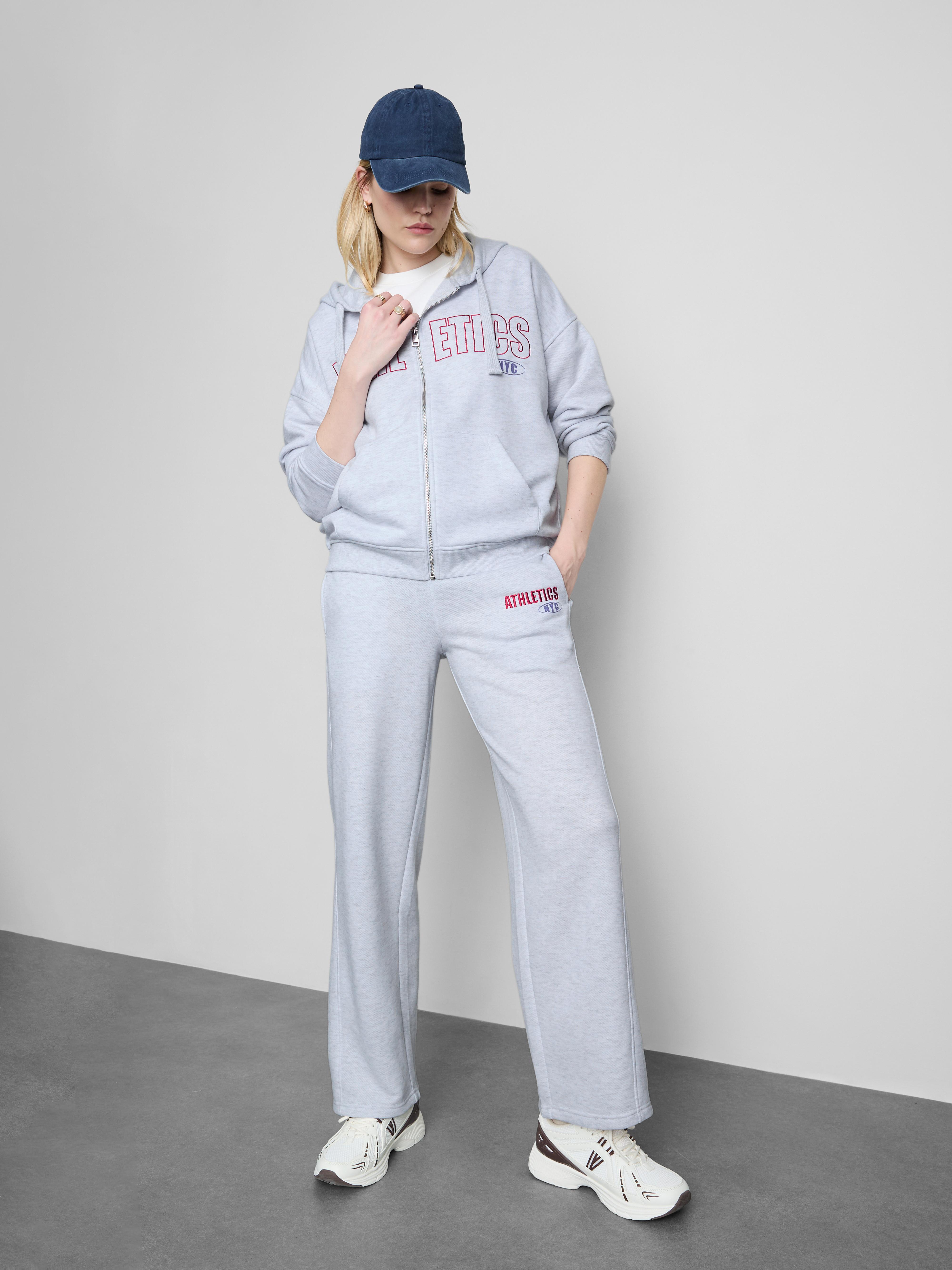 Cotton Blend Athletics Zip Through Hoodie