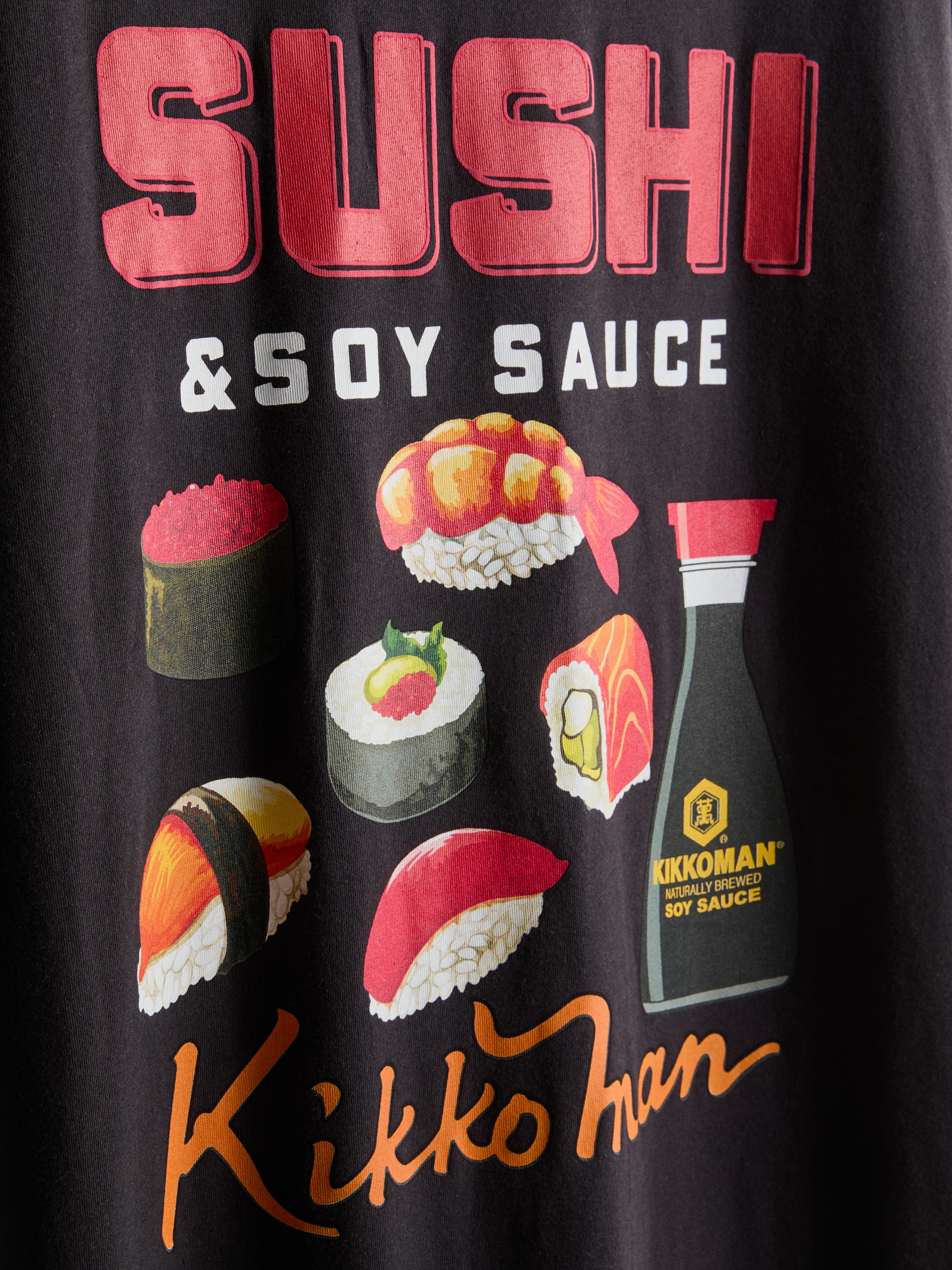 „Kikkoman“ Oversized-Nachthemd aus Baumwolle mit Grafik