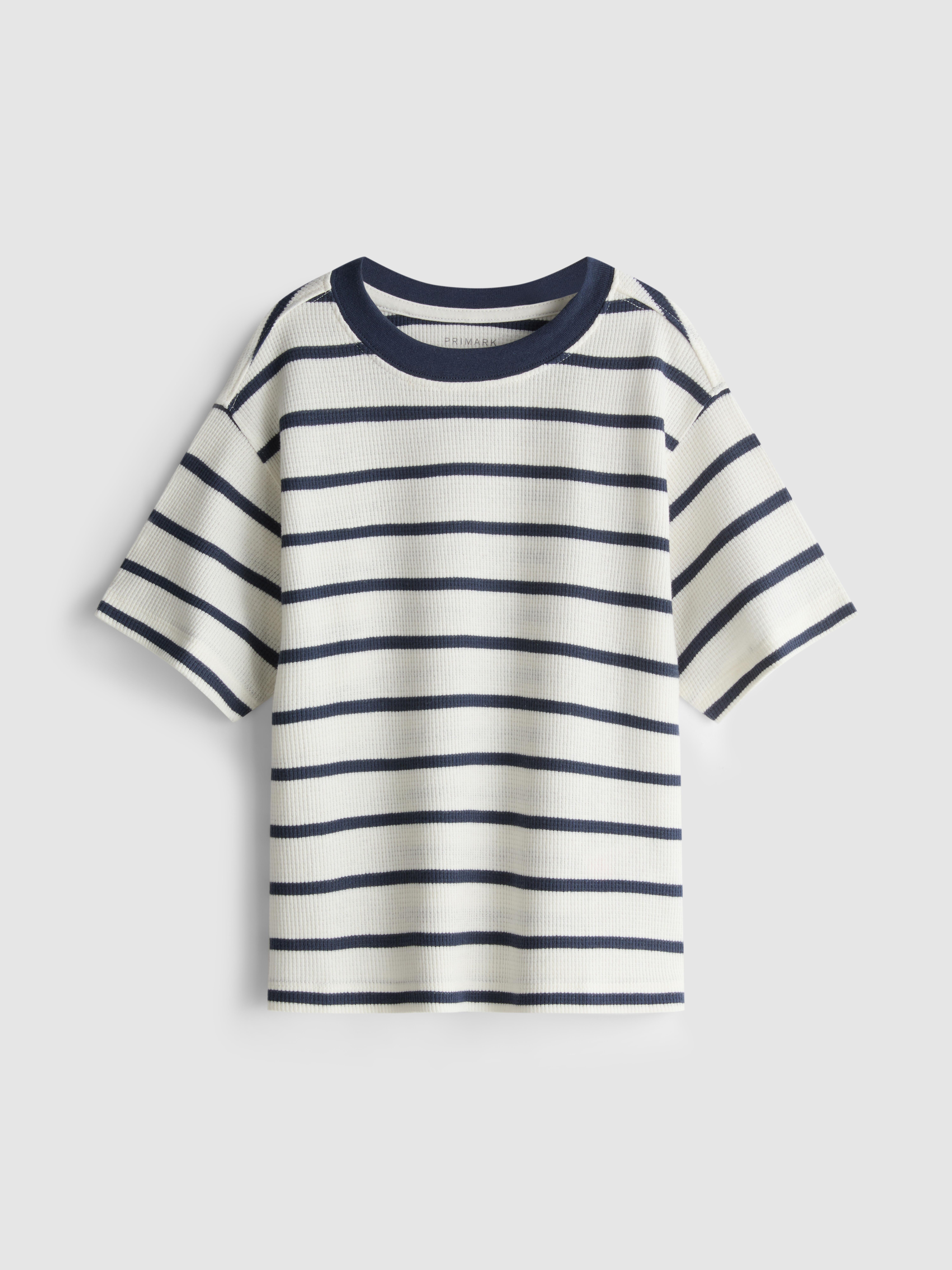 1.5-8yrs | Stripe Waffle-Textured T-Shirt