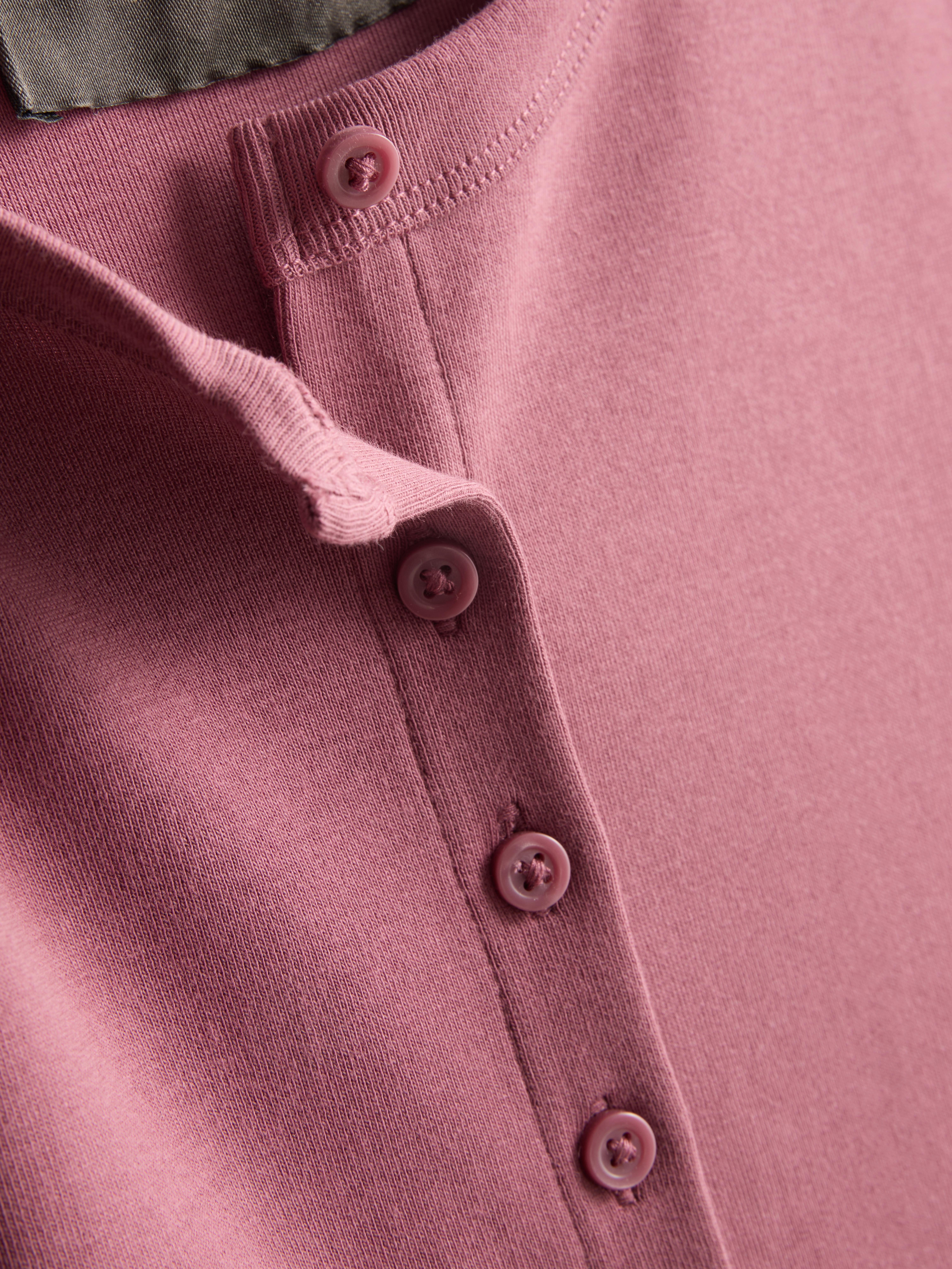 Cotton-Rich Ribbed Button-Through Top