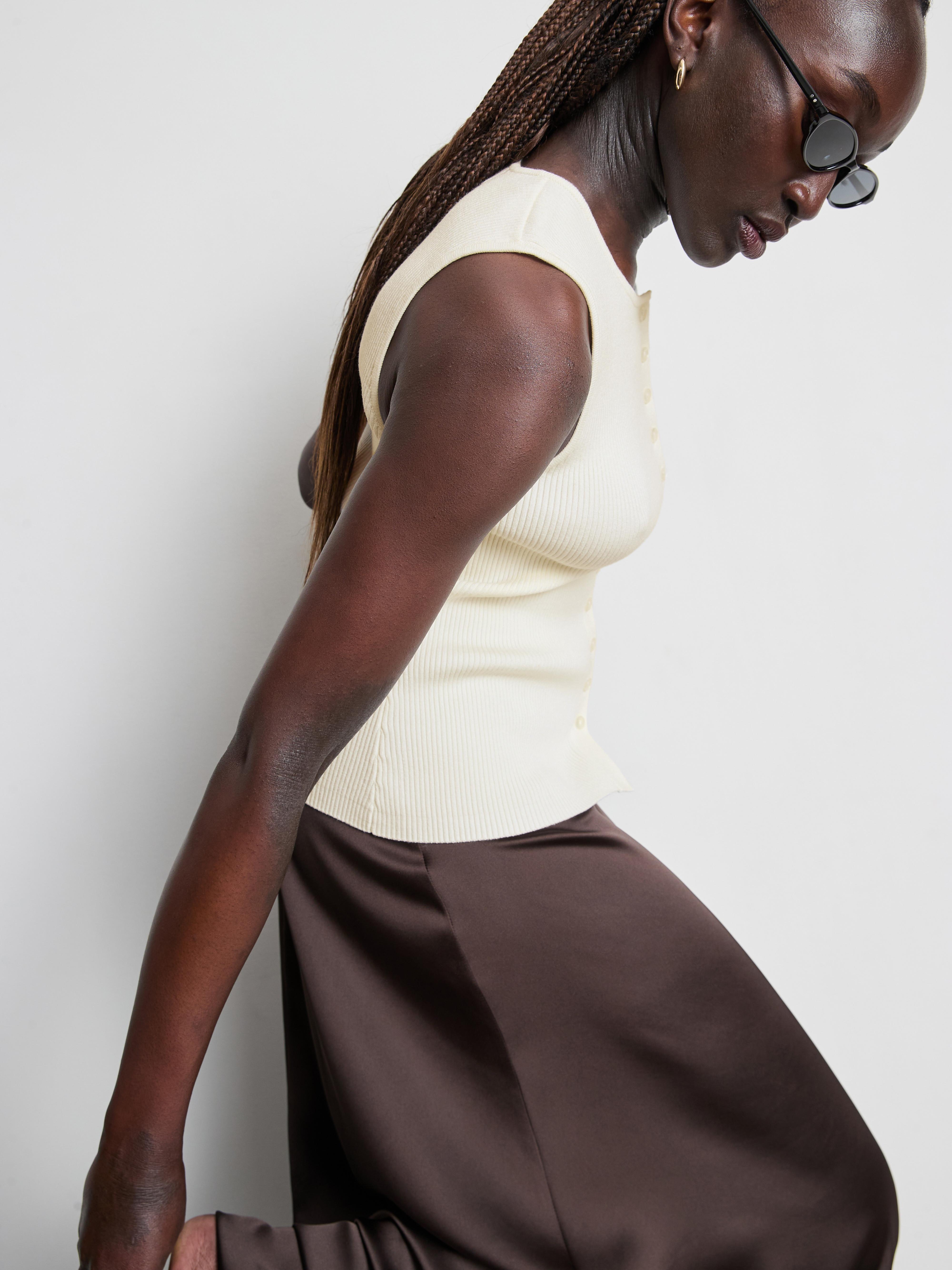 Ribbed Button Through Waistcoat