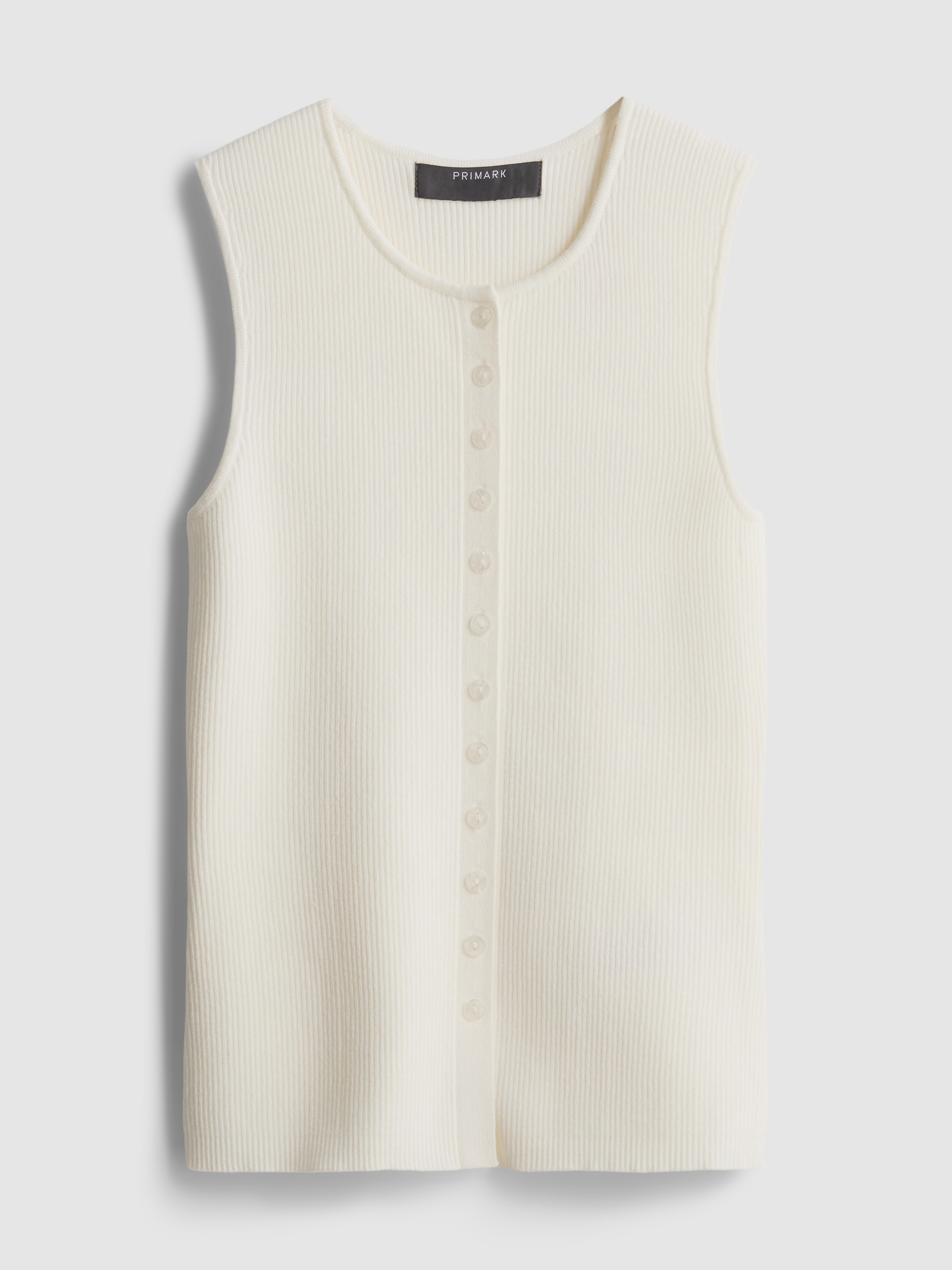 Ribbed Button Through Waistcoat