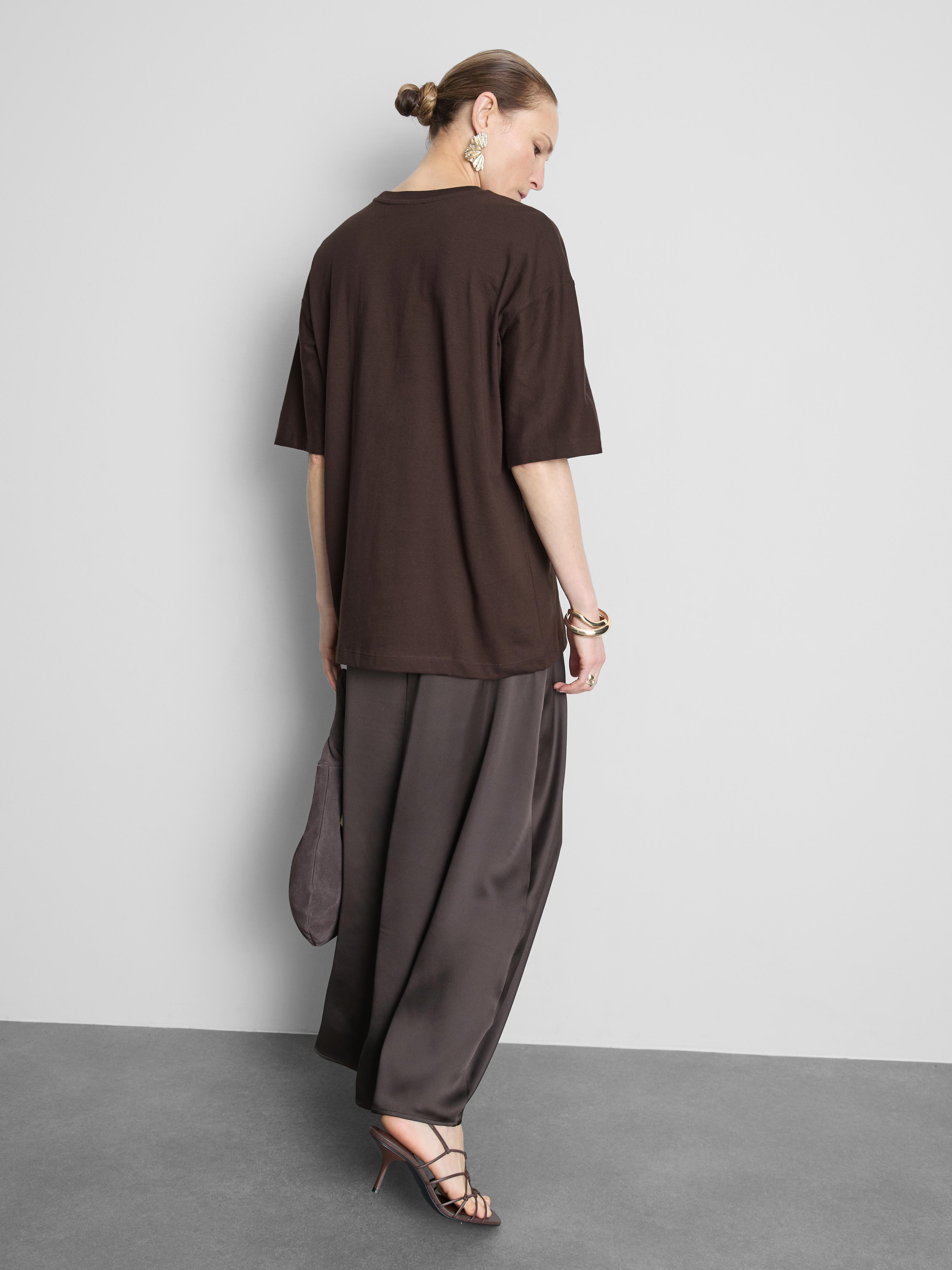 Cotton Embroidered Drop Shoulder Tee