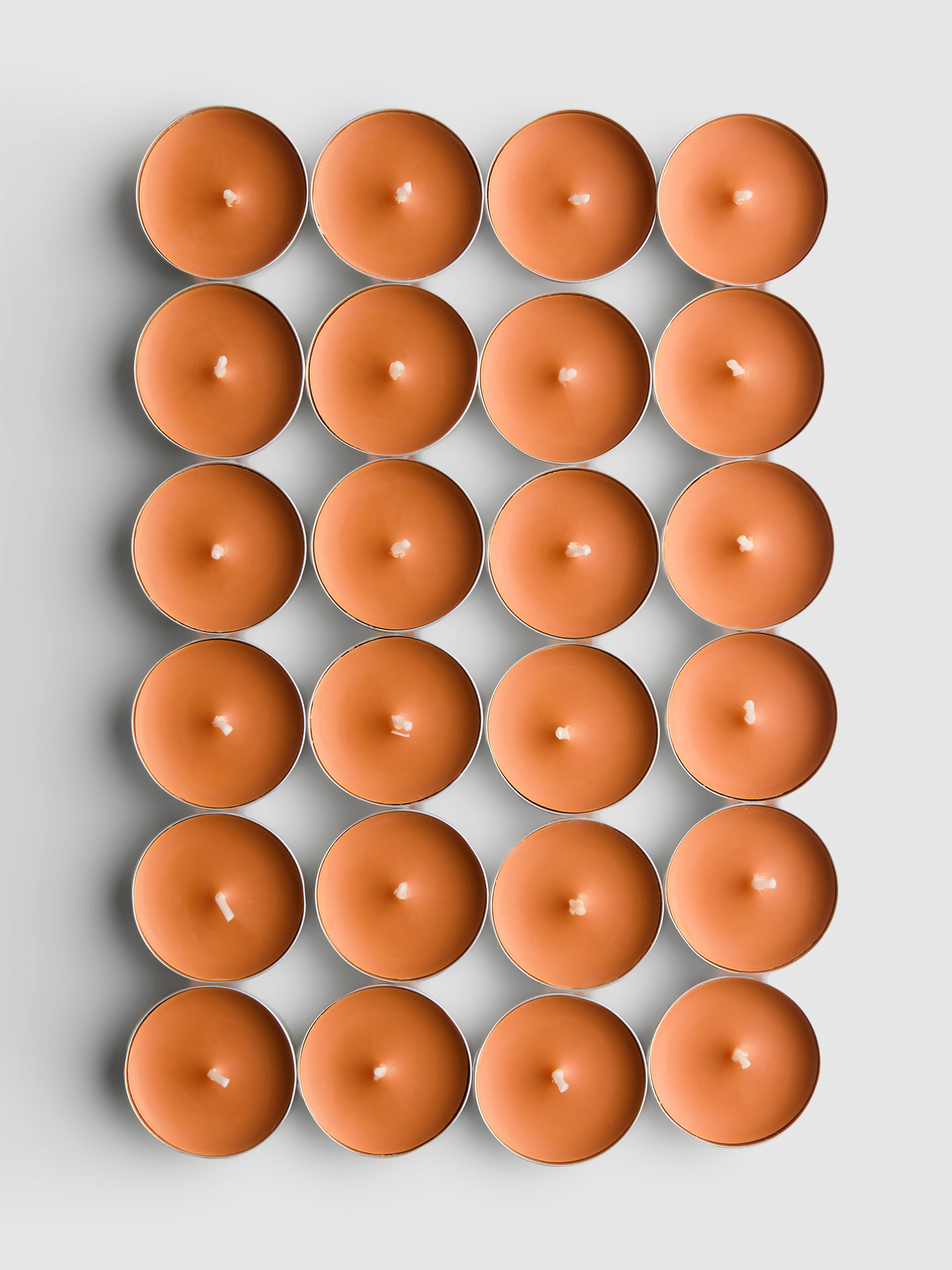 24pk Tealight Refills Light Orange