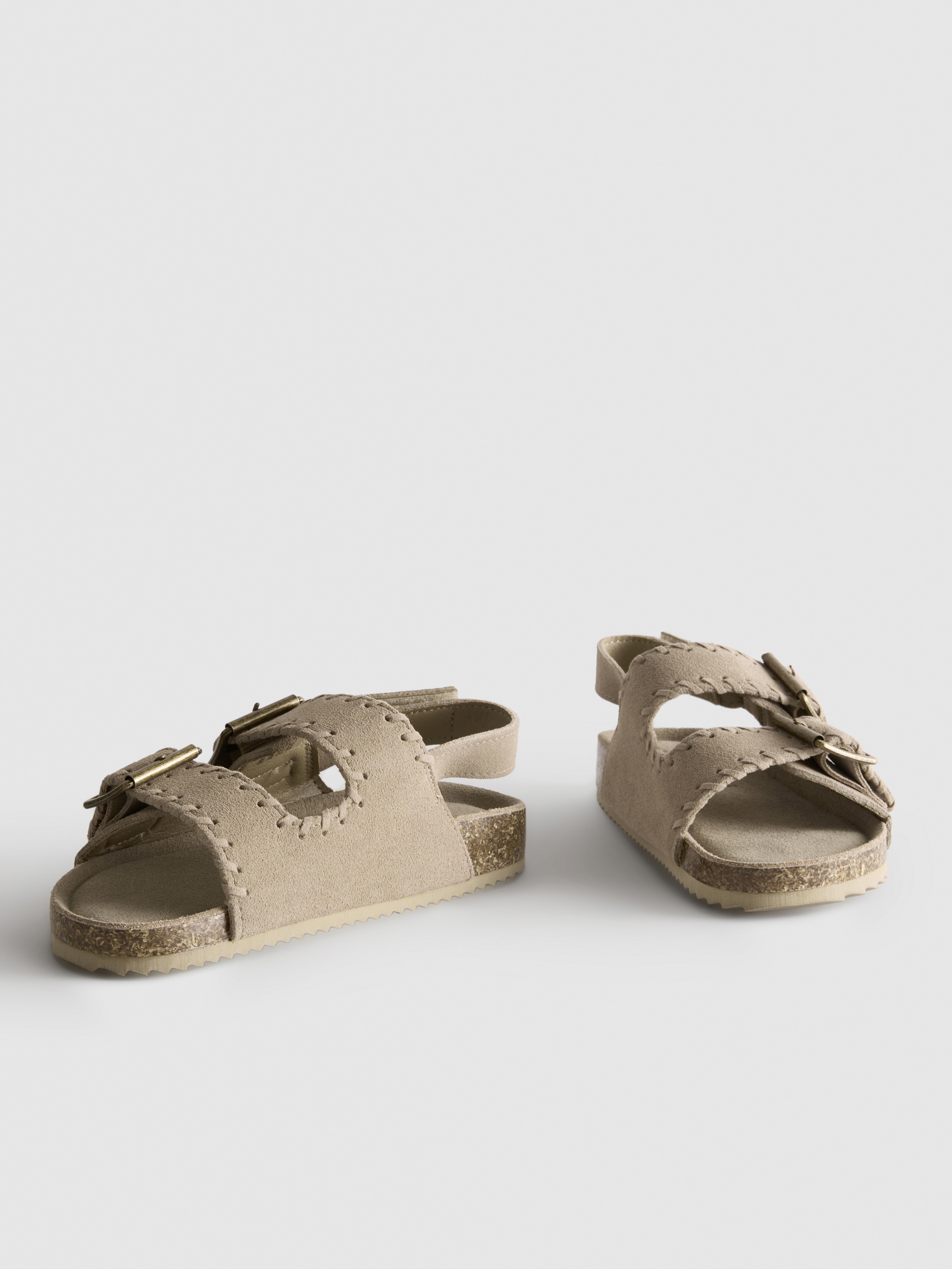 Sandales à double bride et boucles