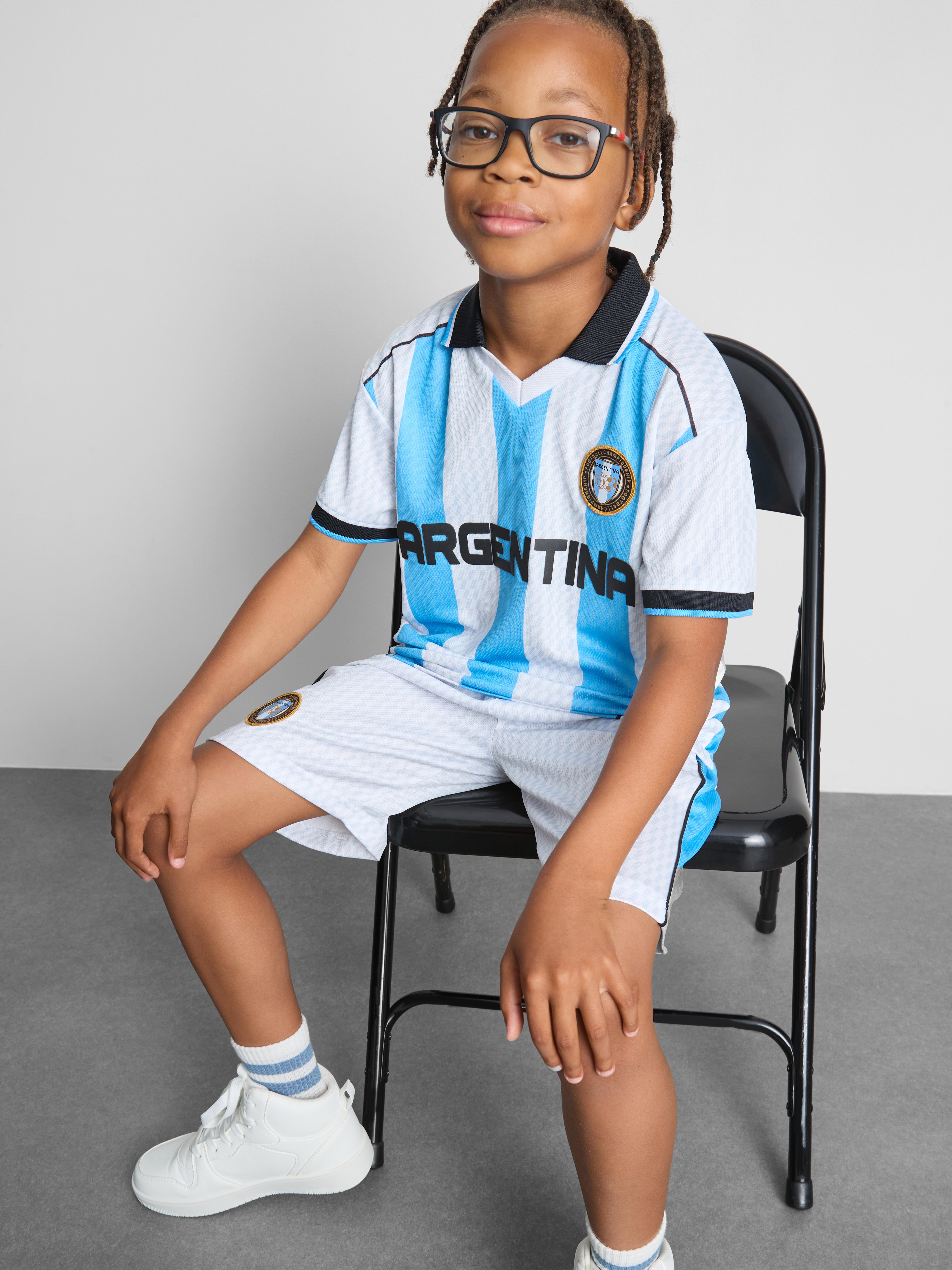 1.5-10yrs | Argentina Football T-Shirt and Shorts Set