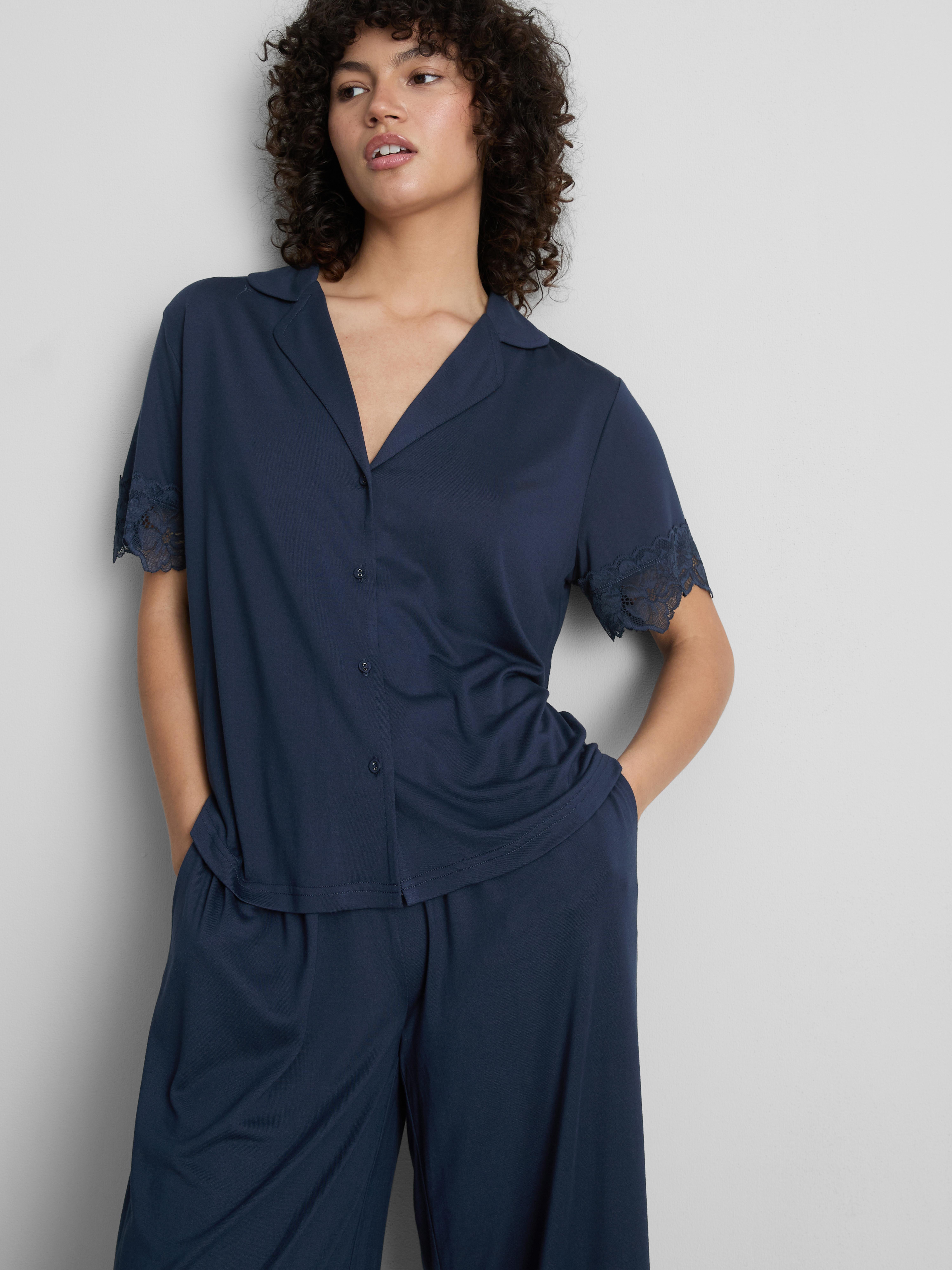 Modal-Rich Short-Sleeve Pajama Shirt