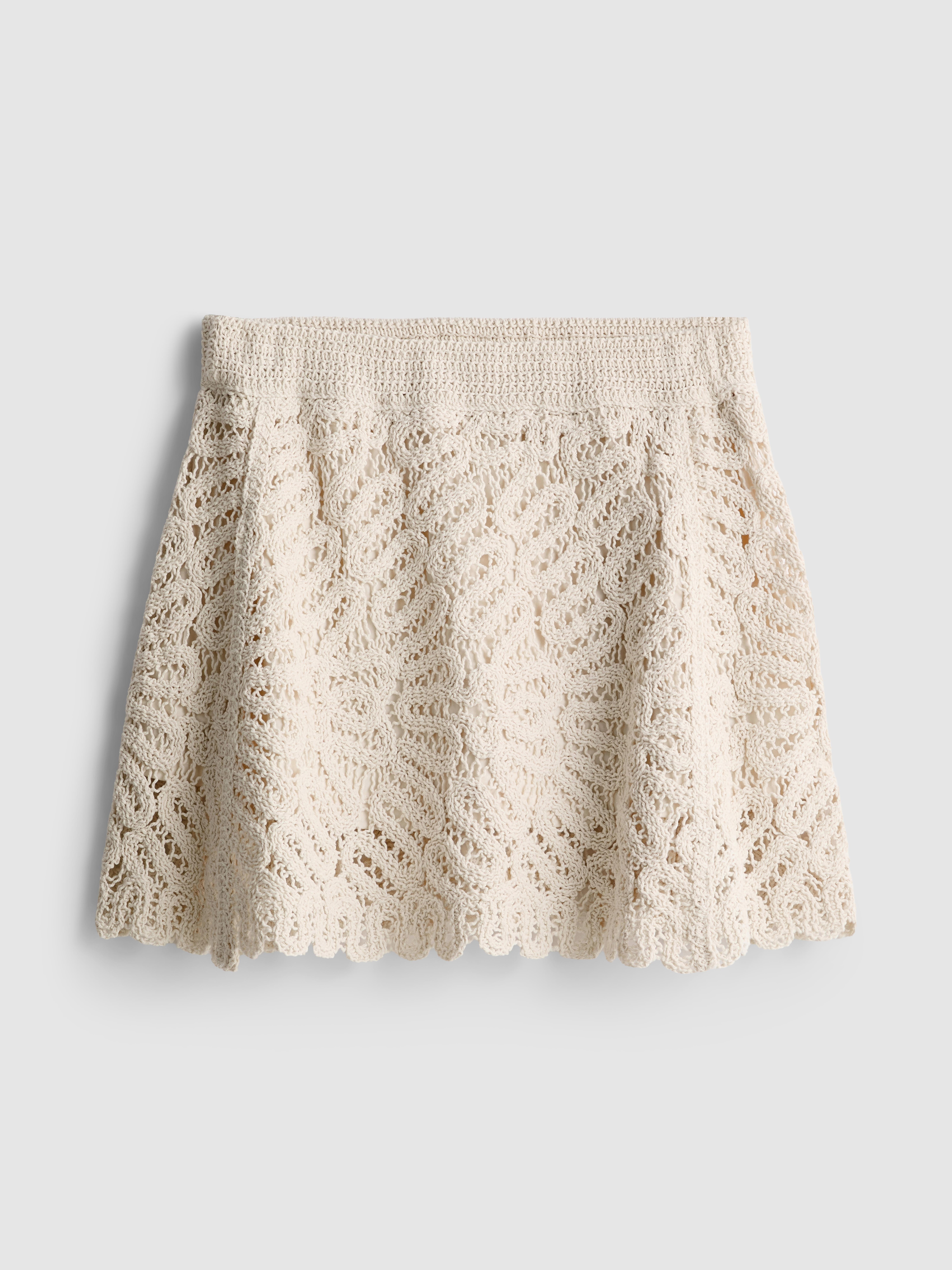 Cotton Rich Crochet Mini Skirt