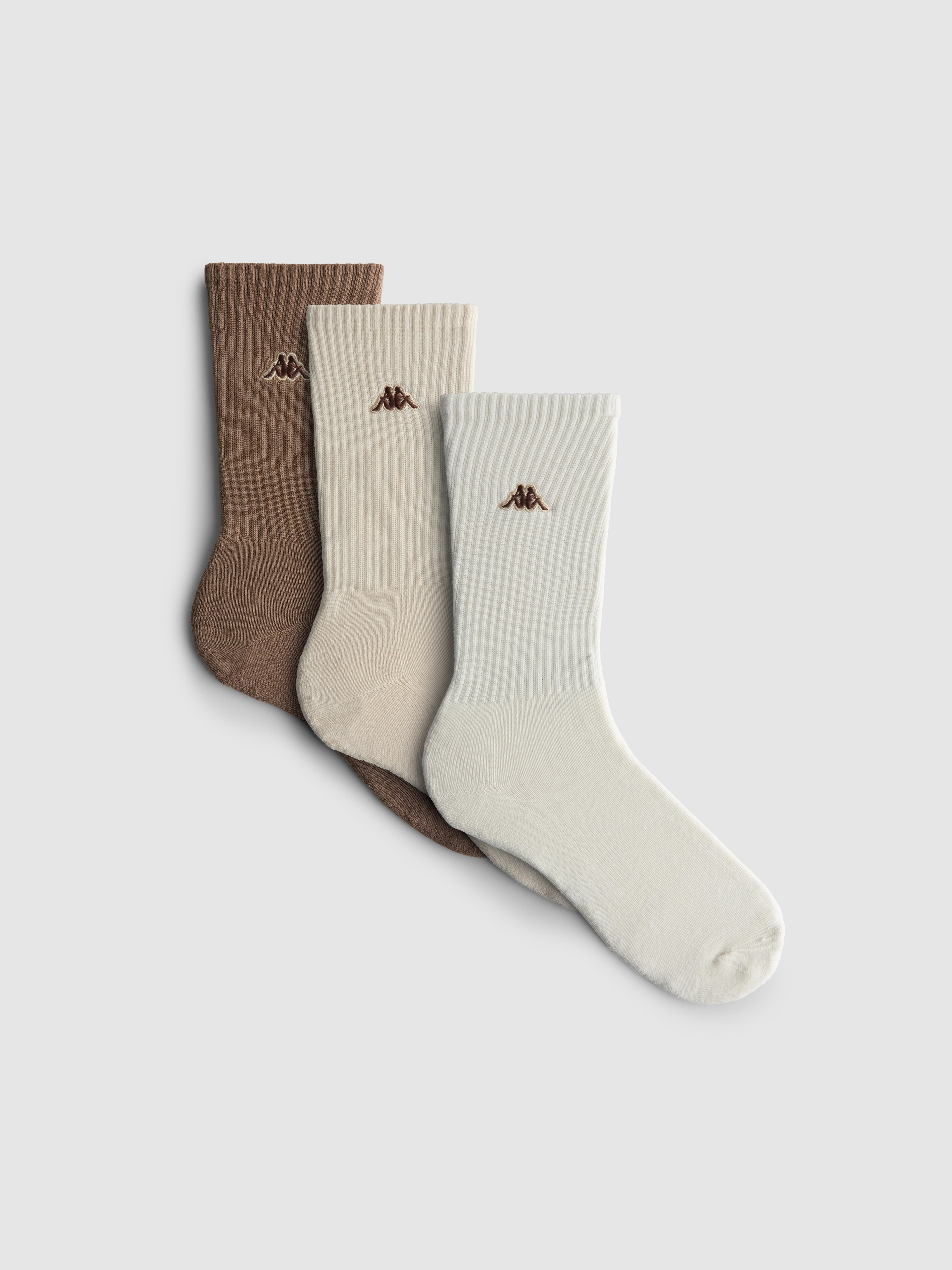 Women's Camel 3pk Kappa x Primark Crew Sports Socks