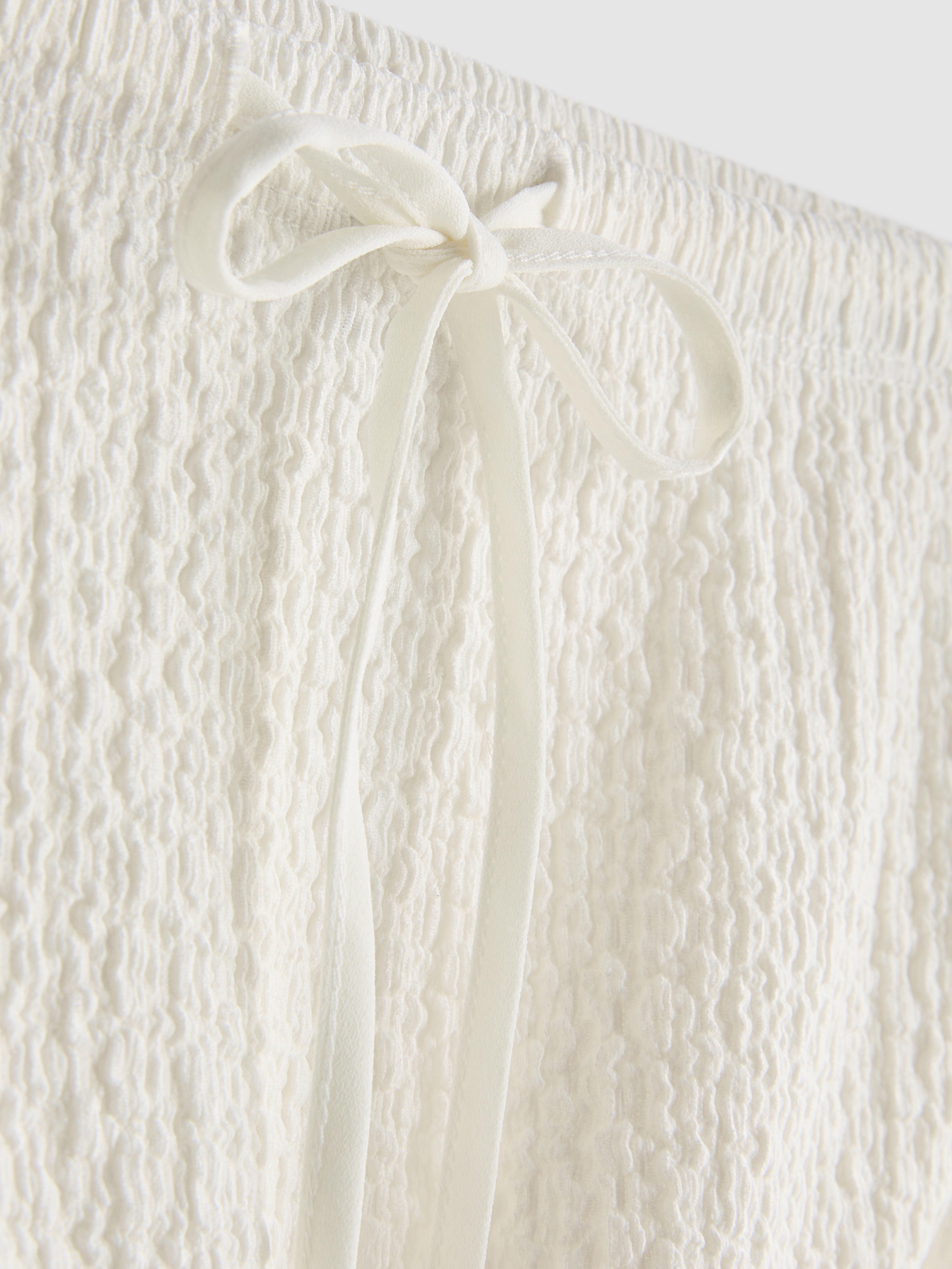 Textured Drawstring Maxi Skirt