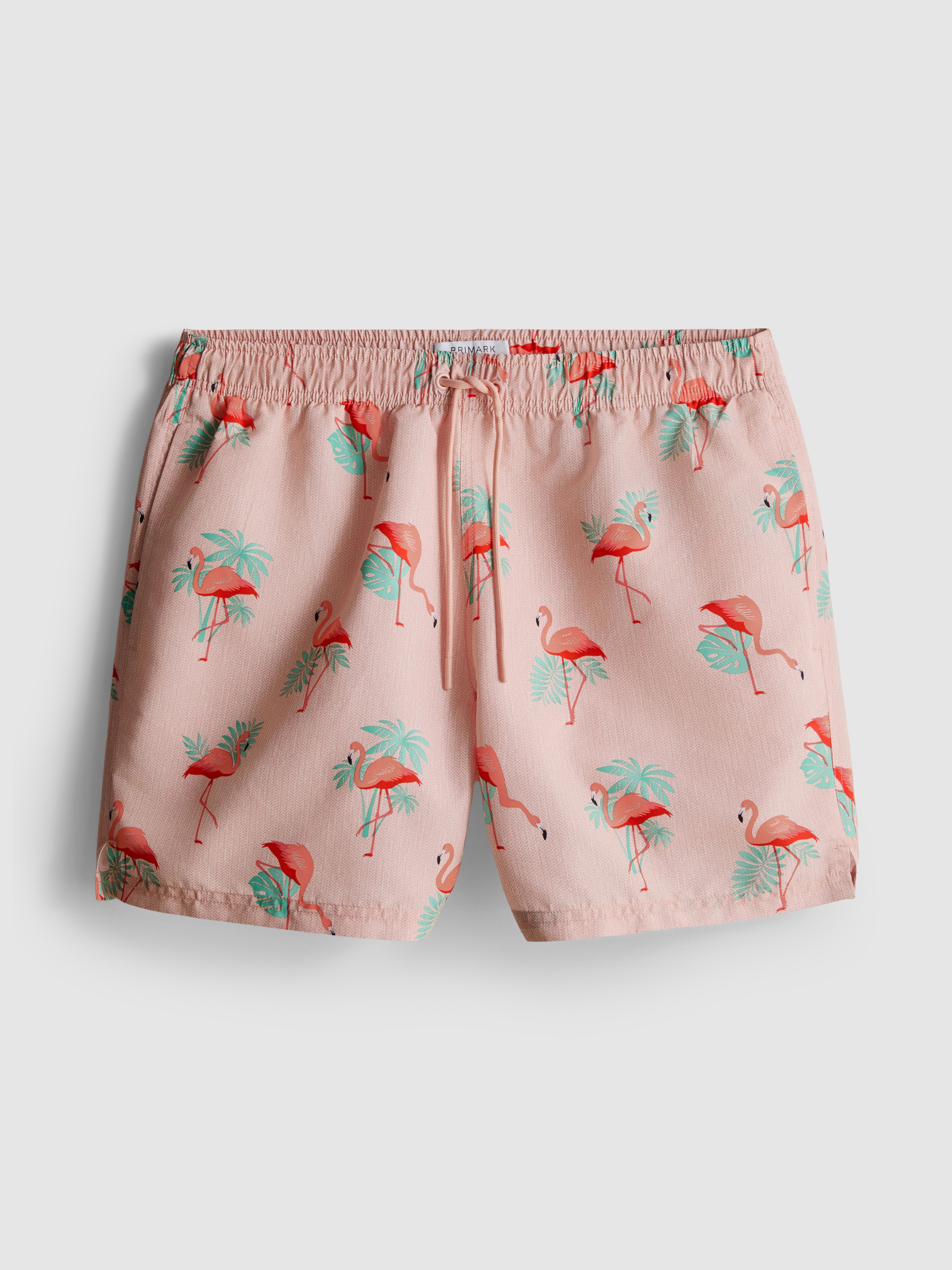 Textured Flamingo Swimming Shorts