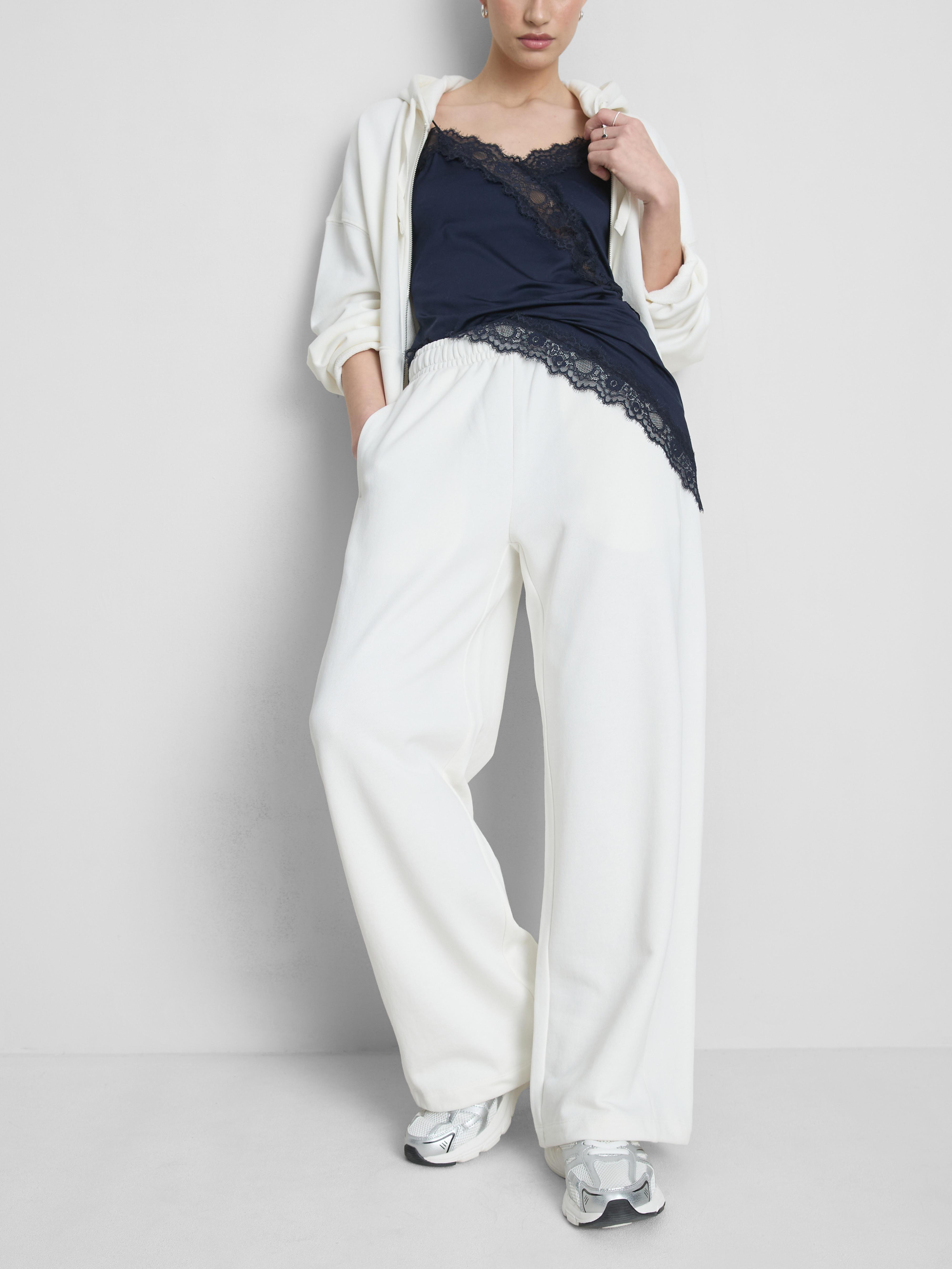 WILLIT joggingbroek dames katoen trainingsbroek lang vrijetijdsbroek sportbroek yogabroek recht been sport lounge sweatpants trekkoord met zakken, XS