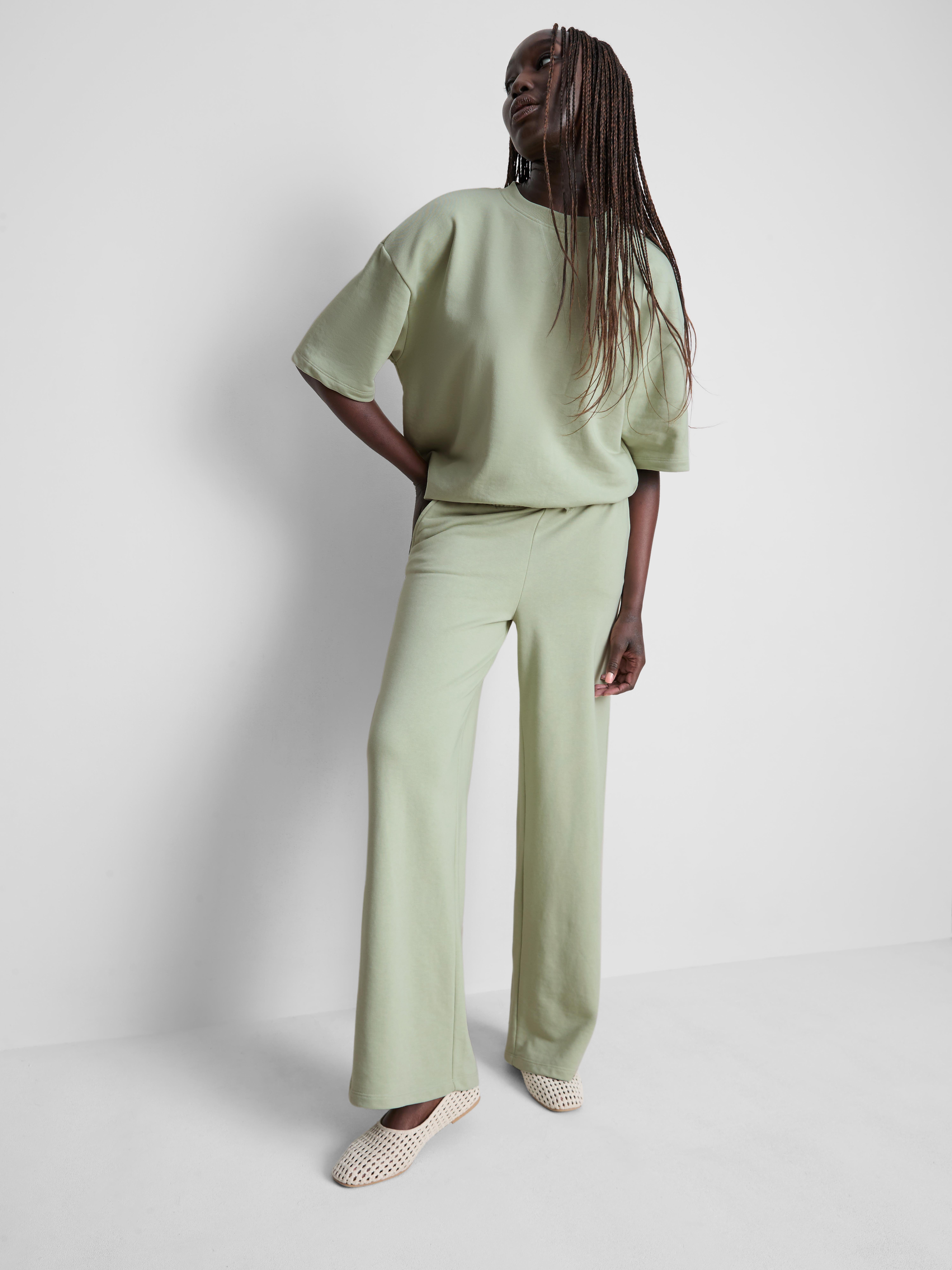 Bas de jogging large en coton majoritaire Vert menthe