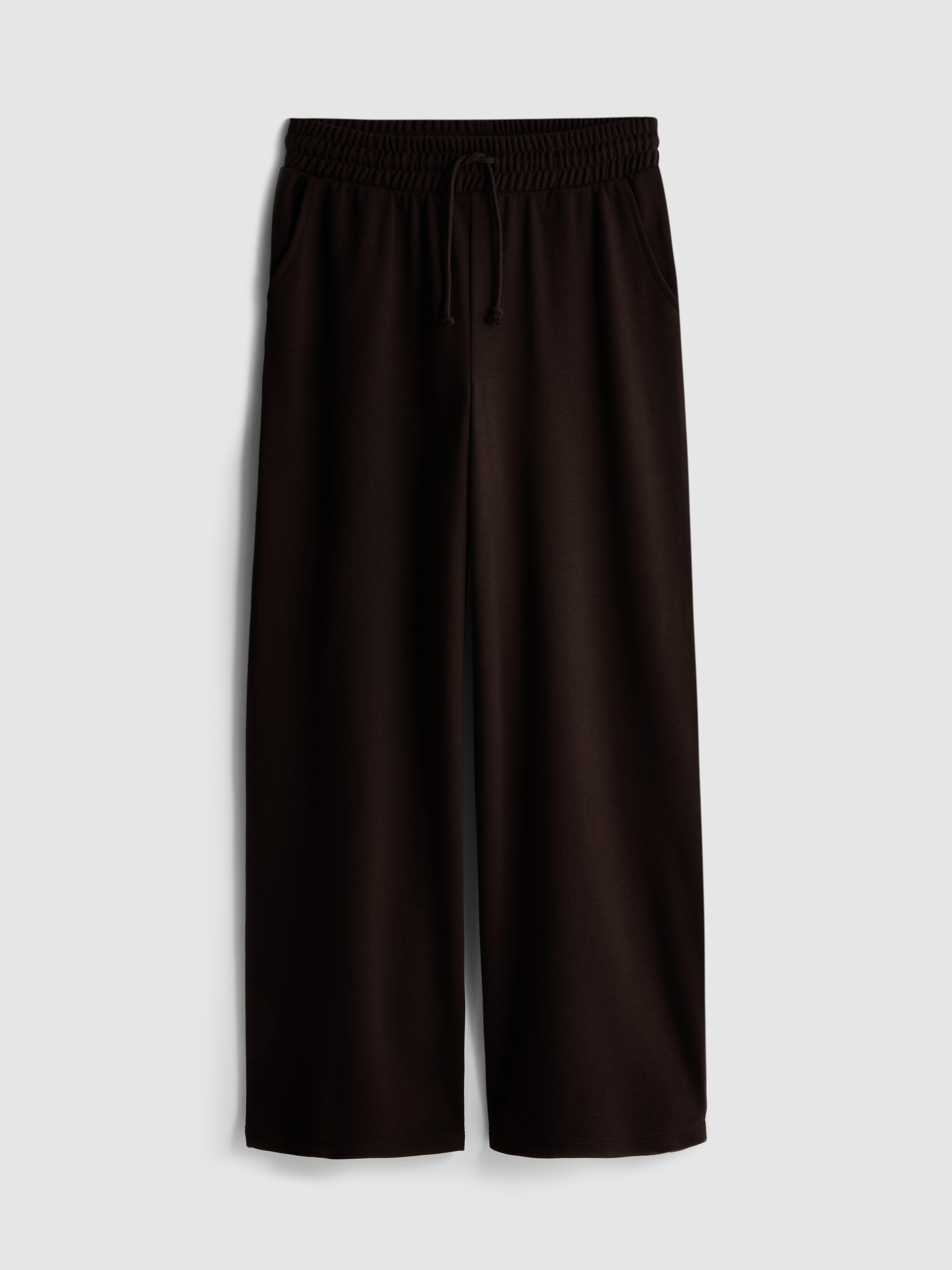 Pantaloni casual largi bogați în bumbac