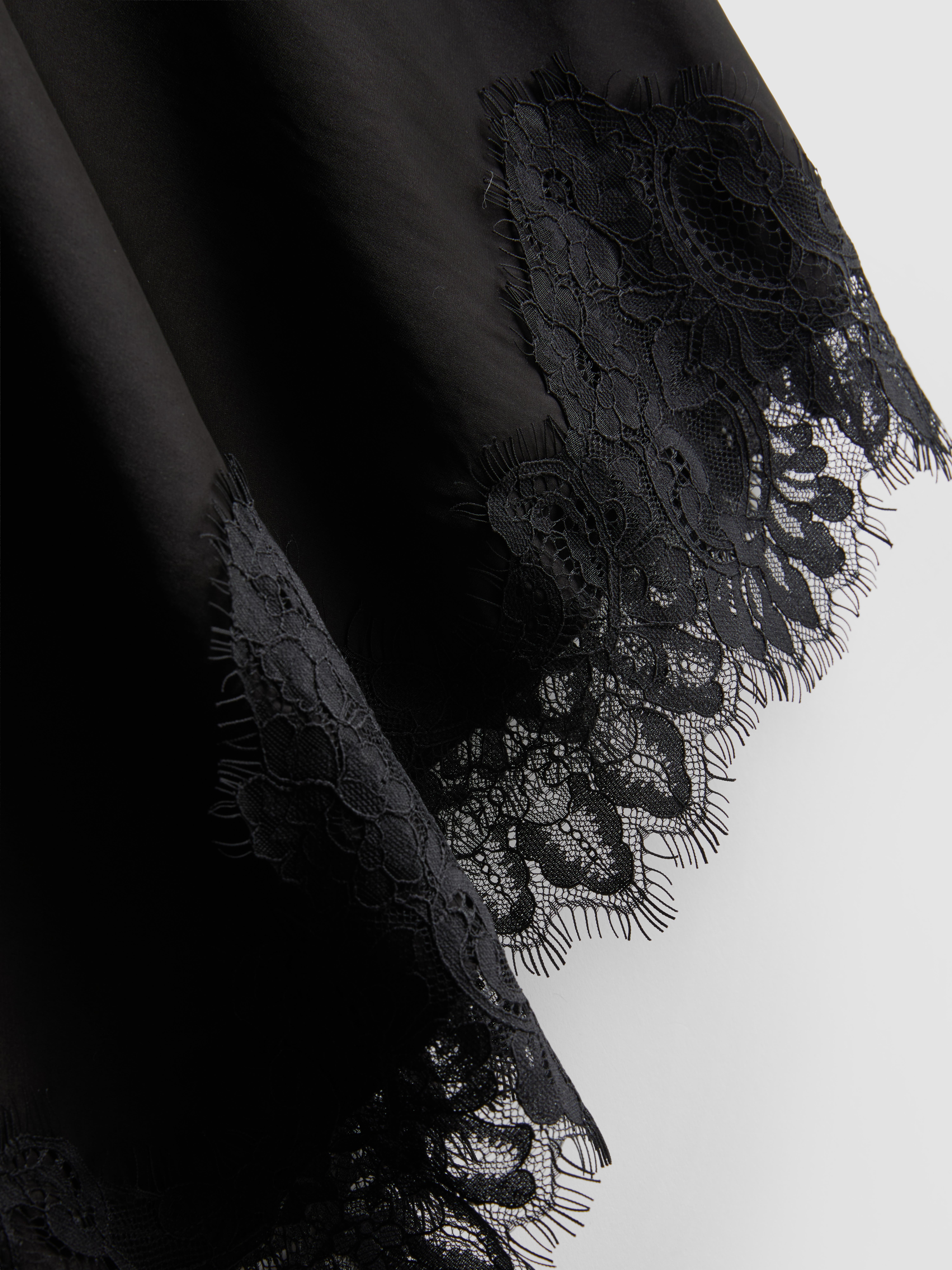 The Edit Satin Lace Asymmetrical Slip Dress